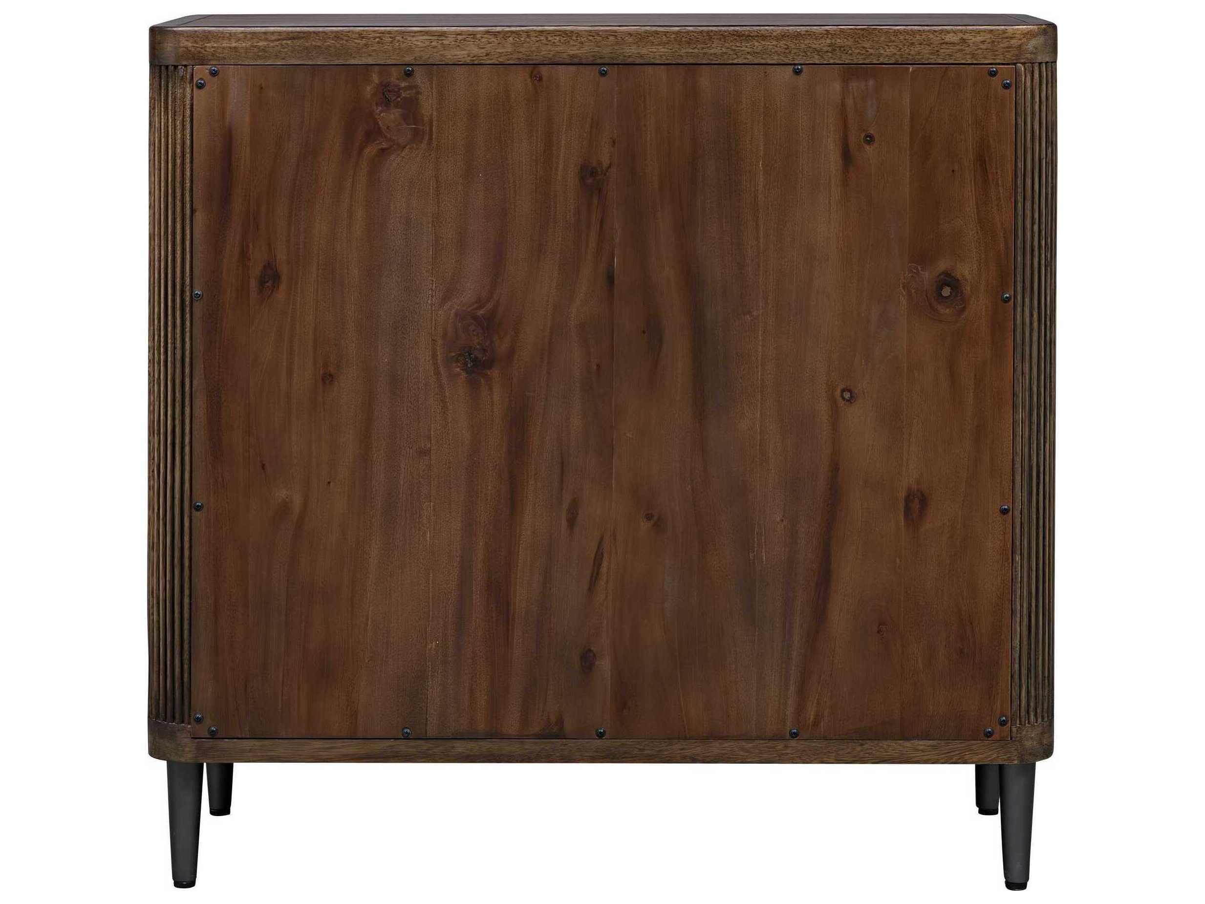 Uttermost Pinstripe Natural Brown Mango Wood Accent Chest