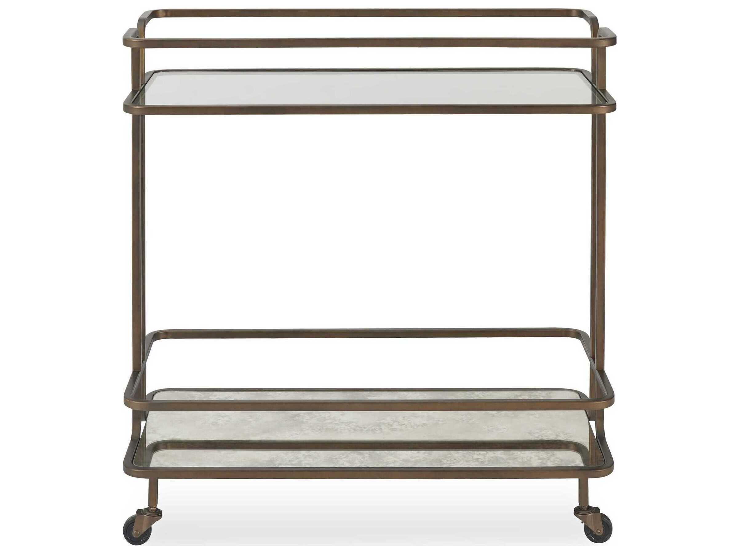 Uttermost Erivo Glass Bronze Bar Cart