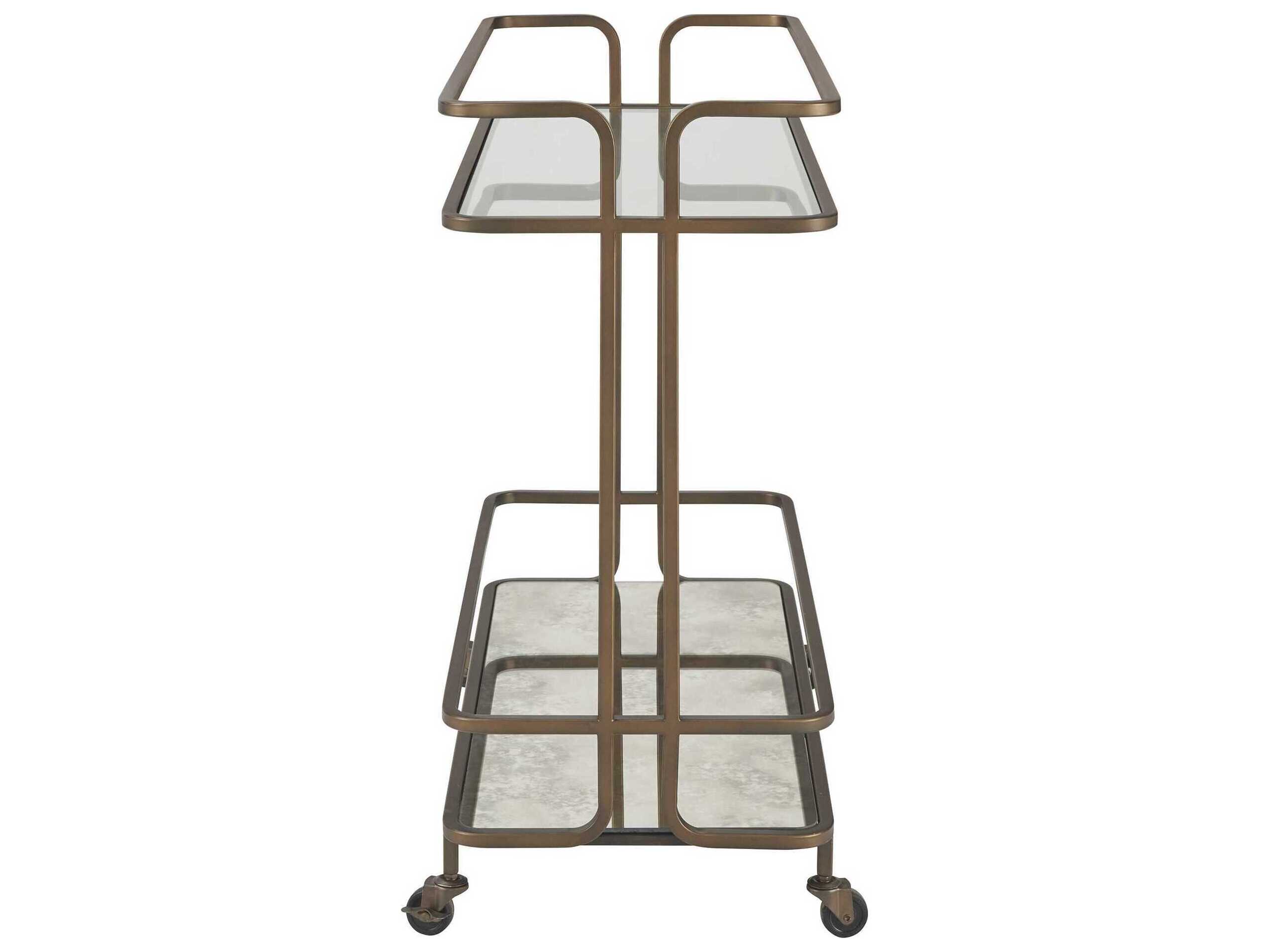 Uttermost Erivo Glass Bronze Bar Cart