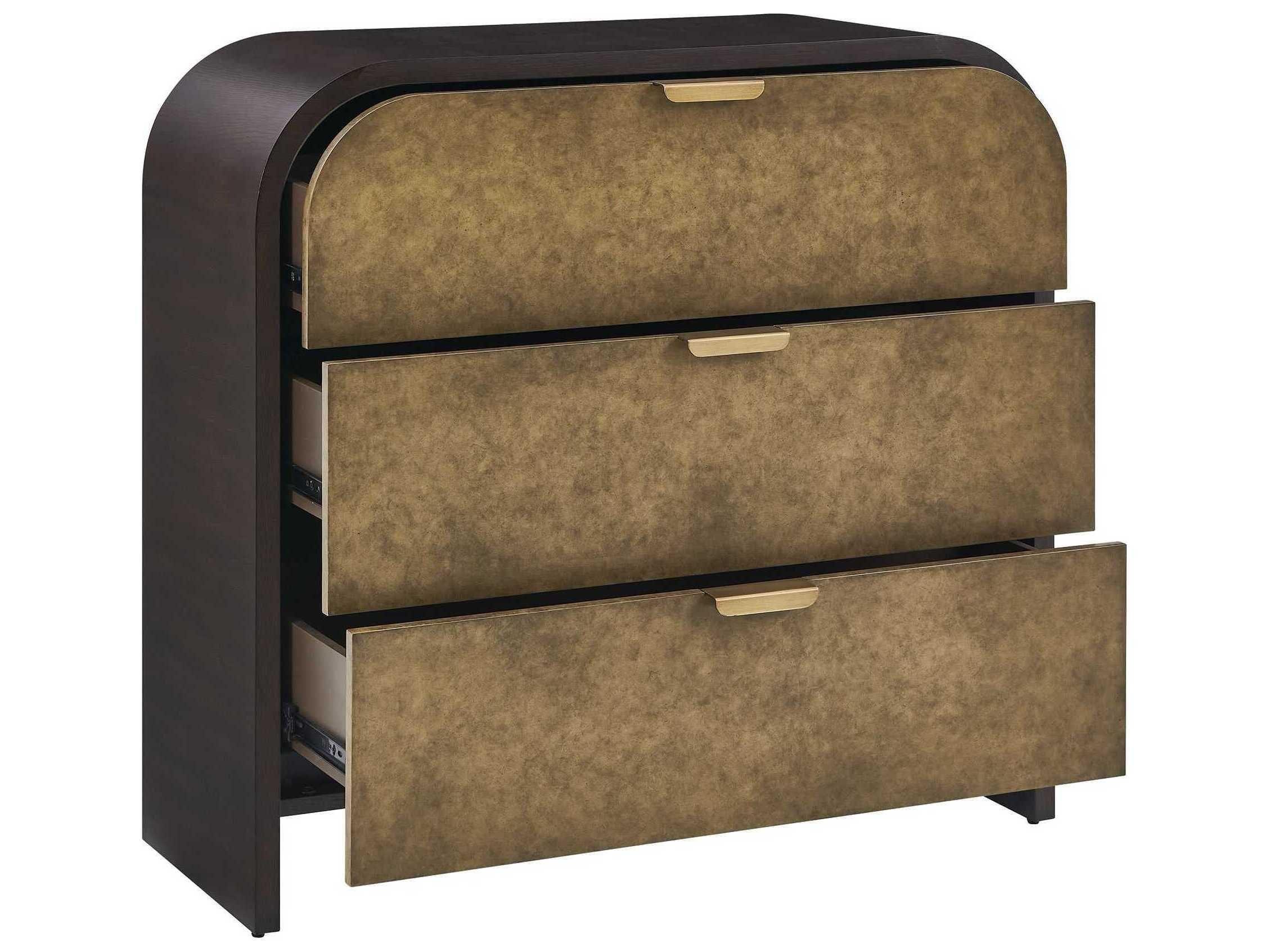 Uttermost Byrams 3-Drawers Brown Oak Wood Dresser