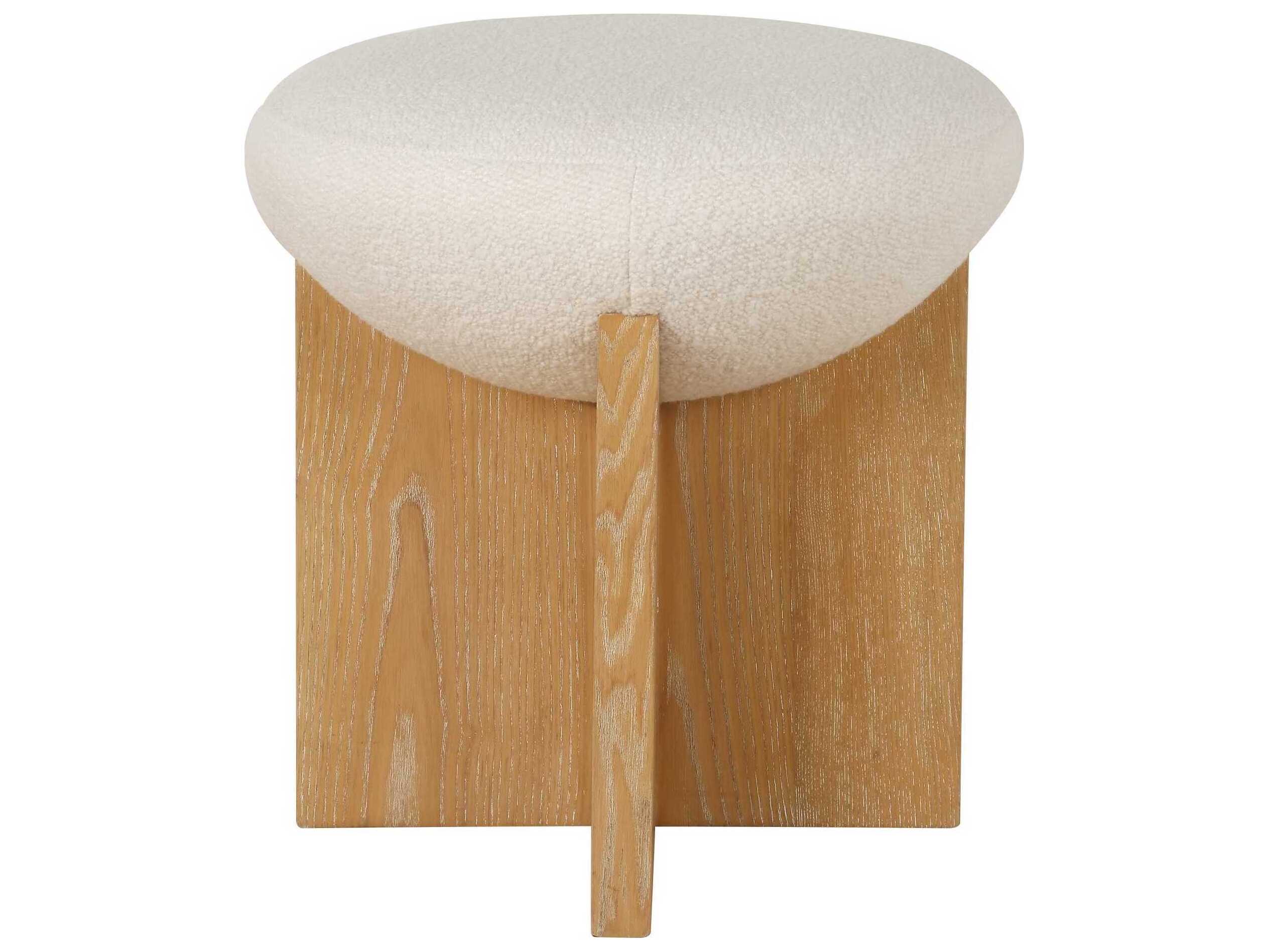 Uttermost Lainie Natural White Upholstered Accent Stool