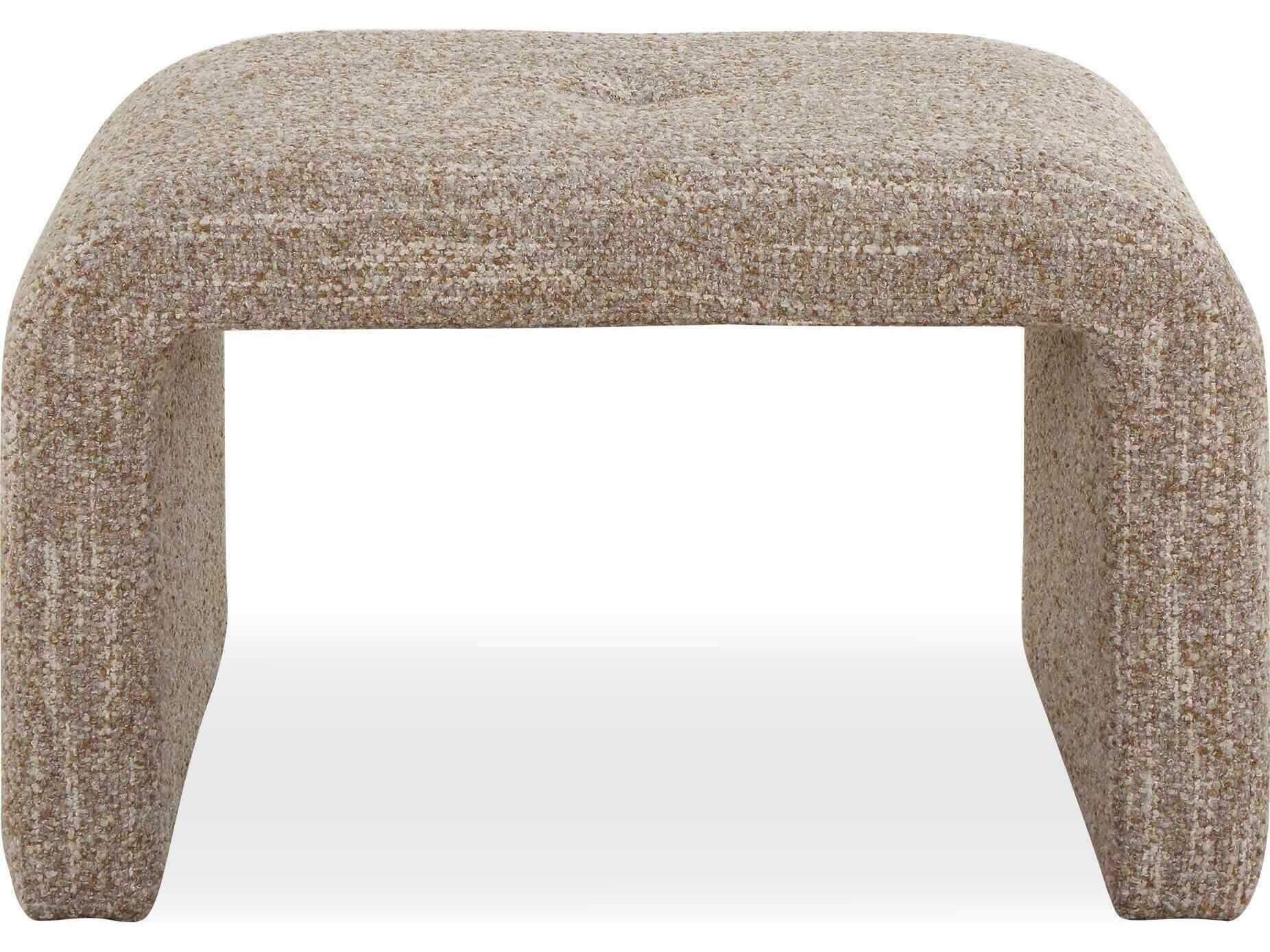 Uttermost Leora Warm Caramel Brown Upholstered Accent Bench