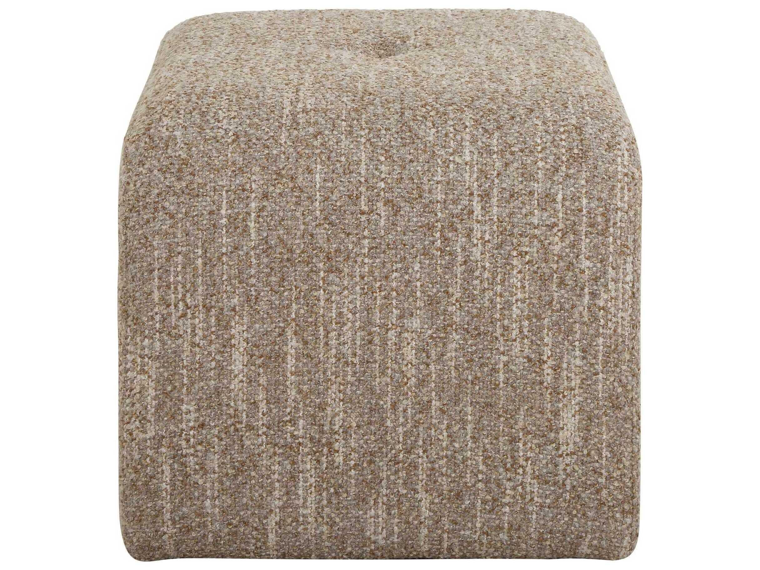 Uttermost Leora Warm Caramel Brown Upholstered Accent Bench