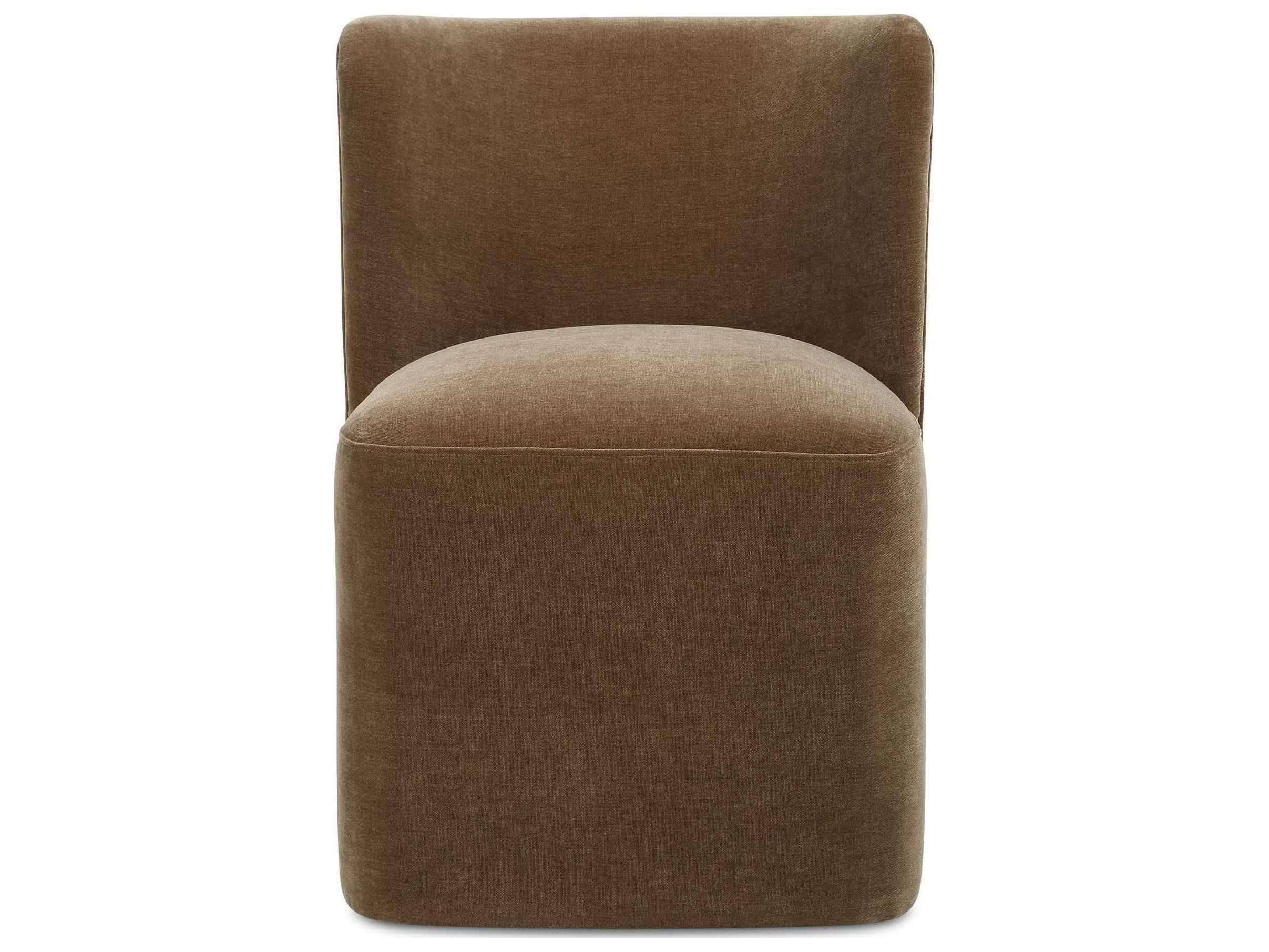 Uttermost Outlook Plywood Brown Velvet Upholstered Armless Dining Chair