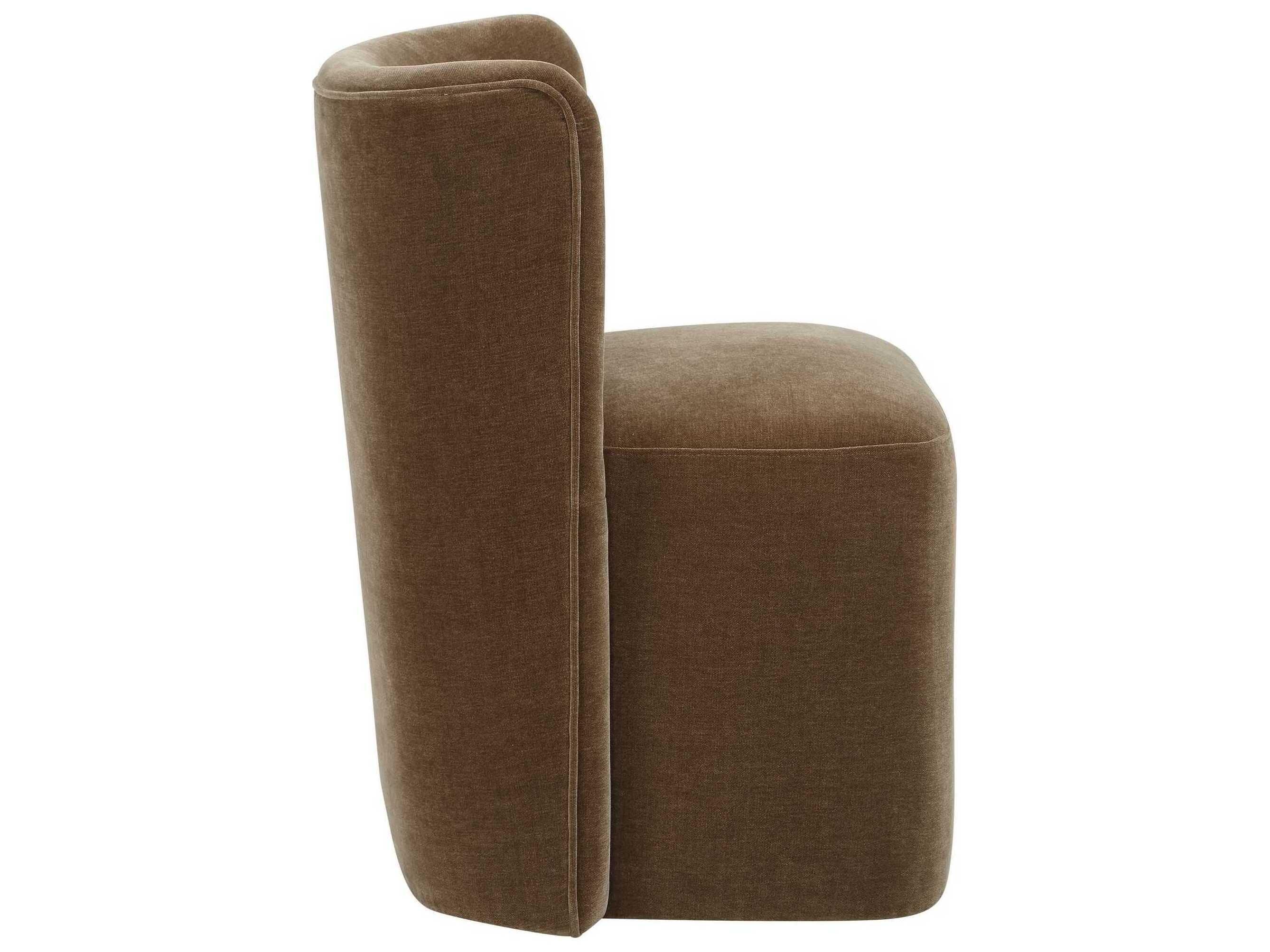 Uttermost Outlook Plywood Brown Velvet Upholstered Armless Dining Chair
