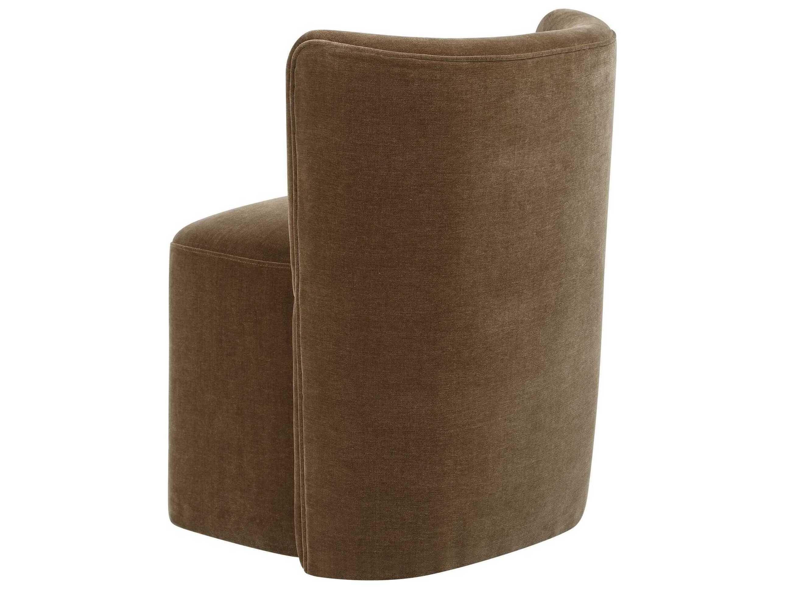 Uttermost Outlook Plywood Brown Velvet Upholstered Armless Dining Chair