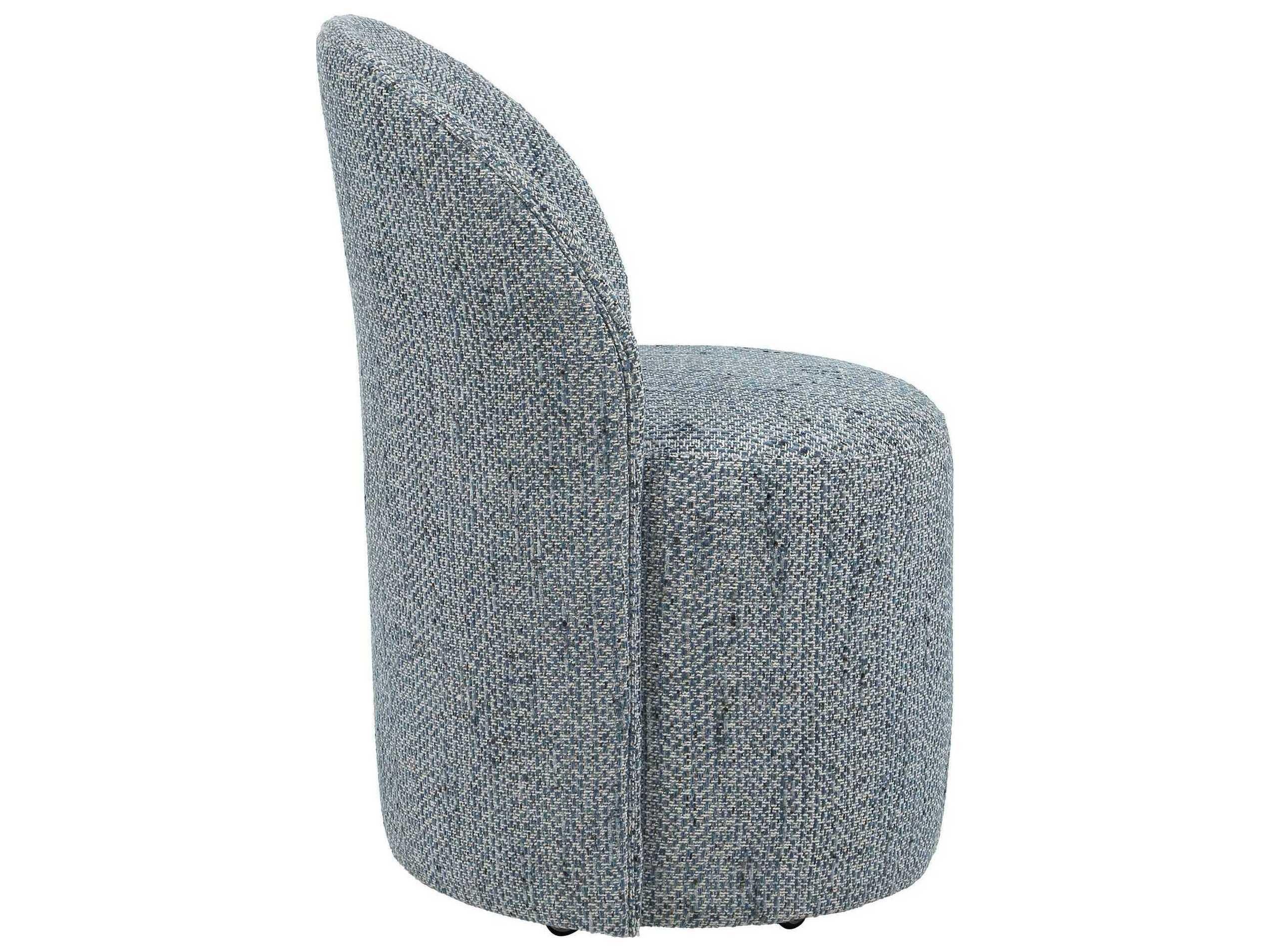 Uttermost Roll With It Plywood Blue Upholstered Armless Dining Chair