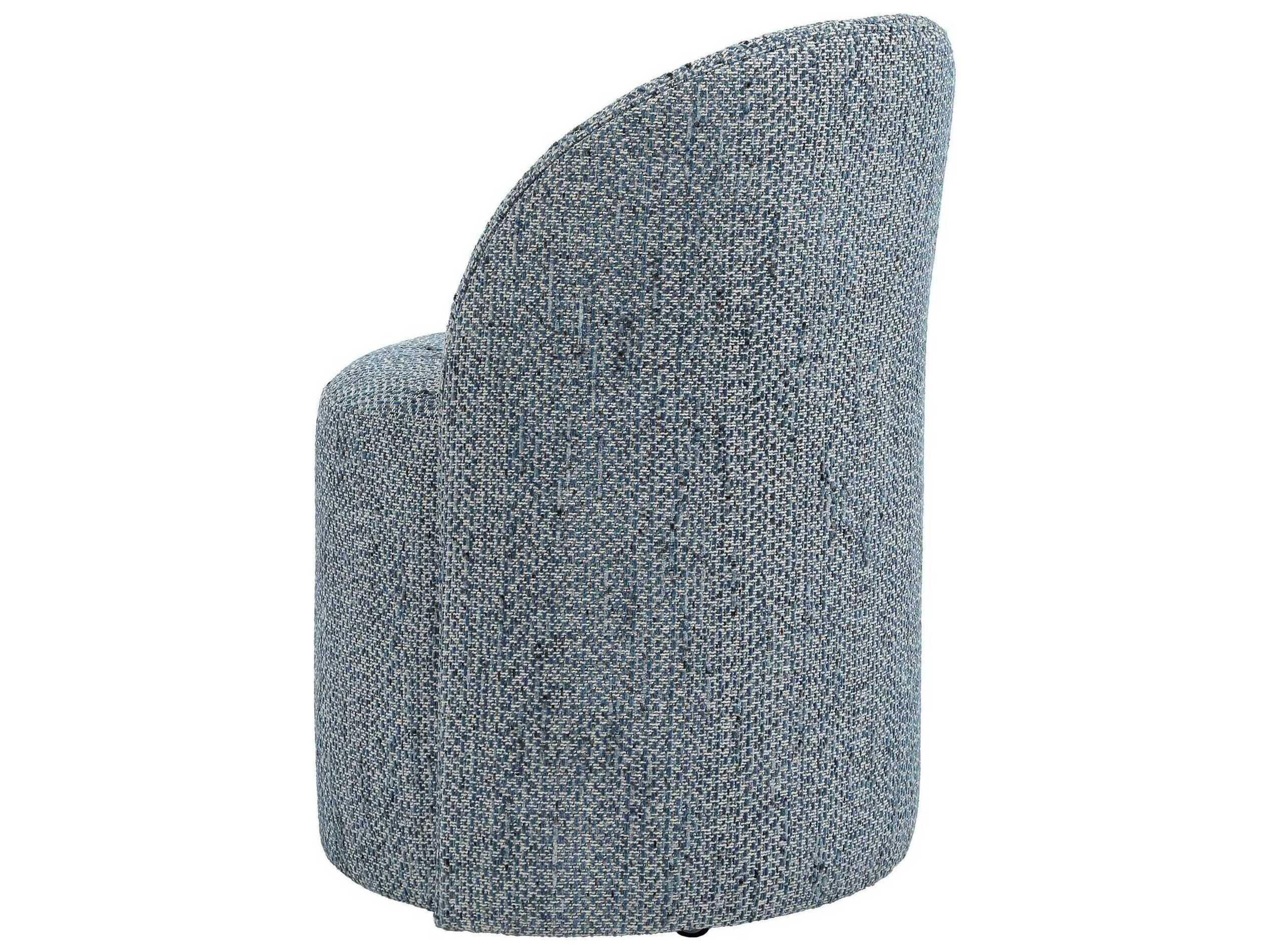 Uttermost Roll With It Plywood Blue Upholstered Armless Dining Chair