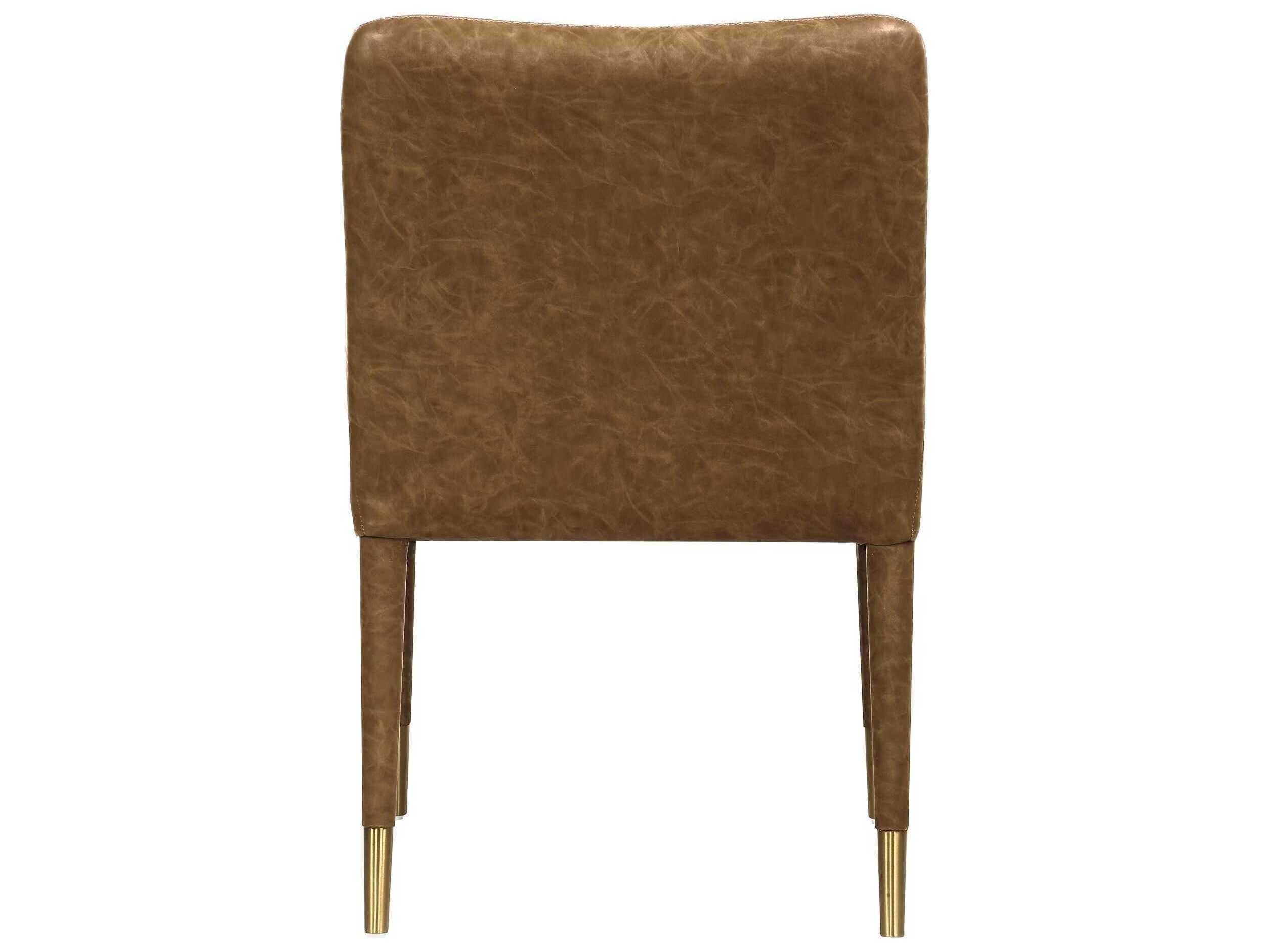 Uttermost Conifer Plywood Brown Faux Leather Arm Dining Chair