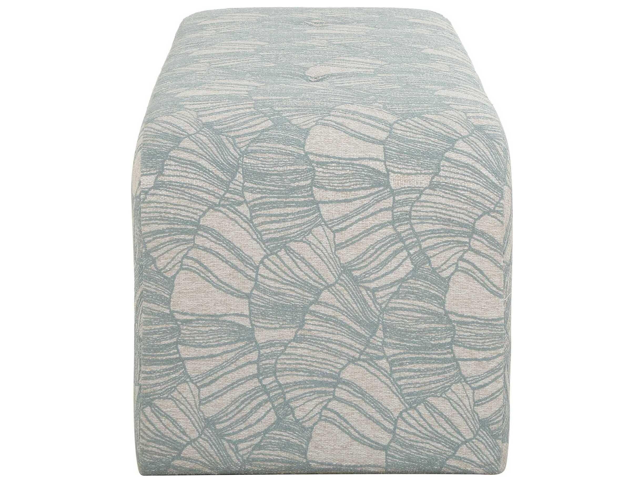 Uttermost Amie Spa Blue Upholstered Accent Bench