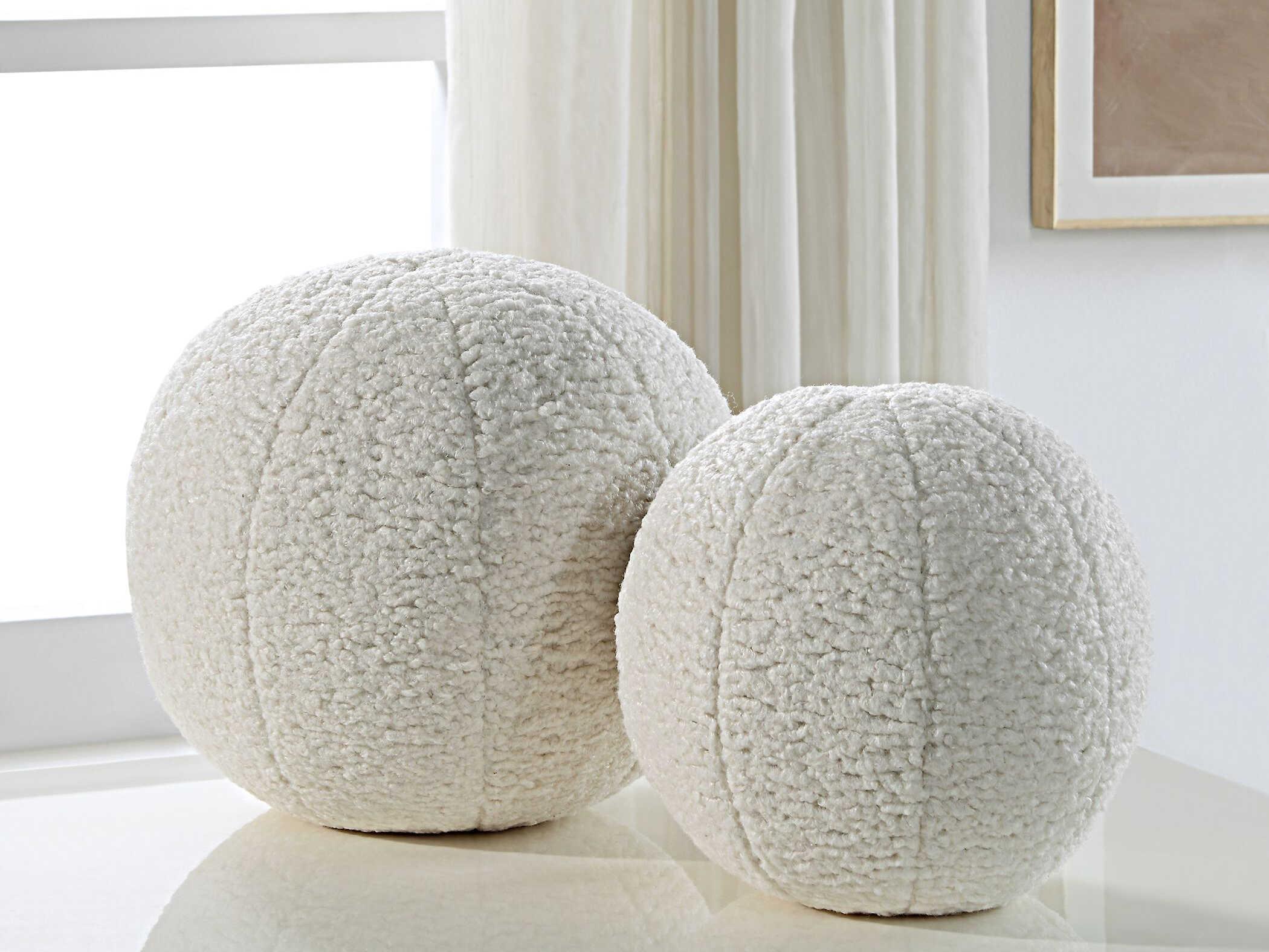 Uttermost Capra Ball Sheepskin Pillows Set of 2