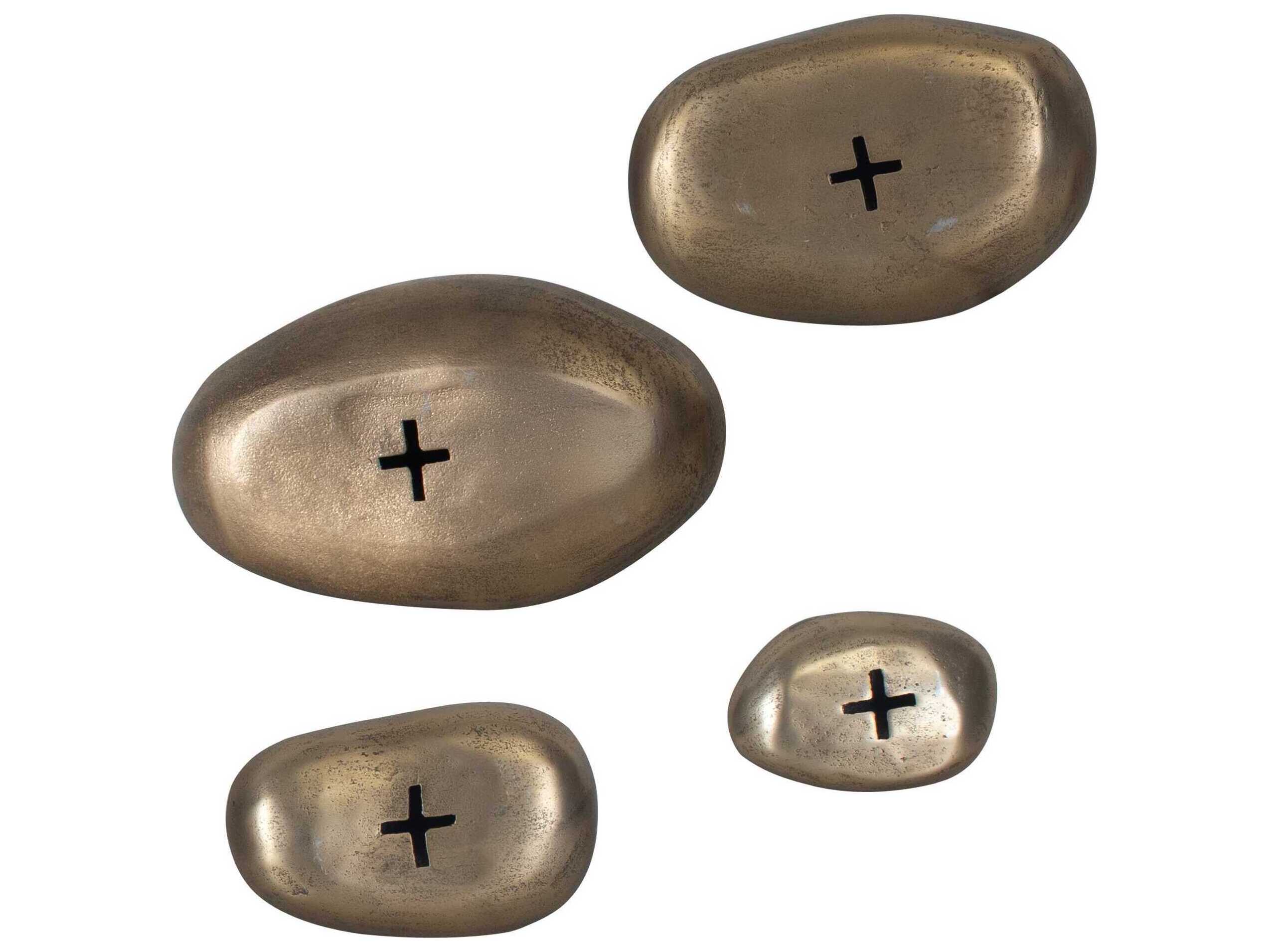 Uttermost Outdoor Stone Brass Outdoor Wall Art Set of 4