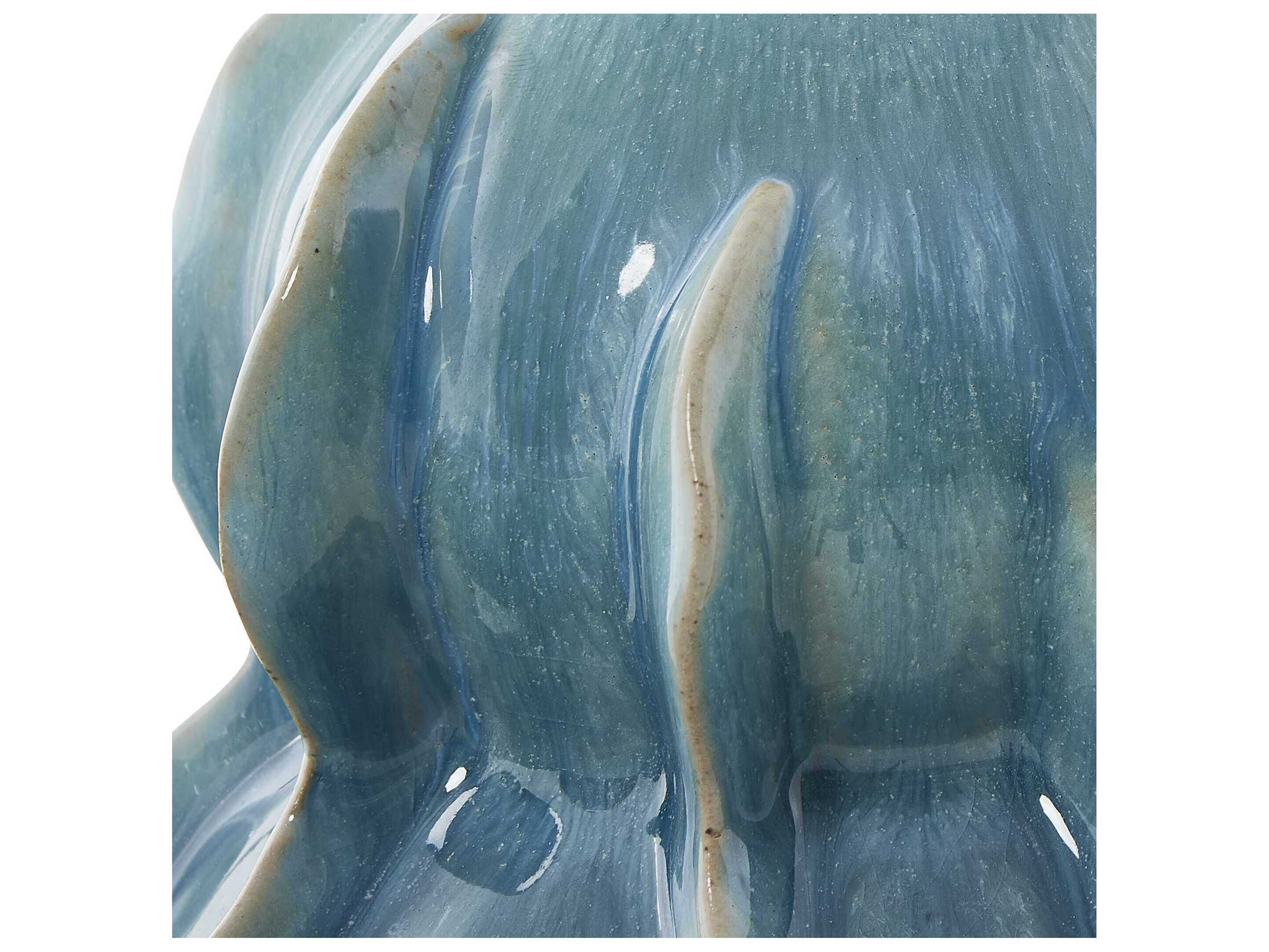 Uttermost Outdoor Ocean Wave Outdoor Glazed Vases Set of 2