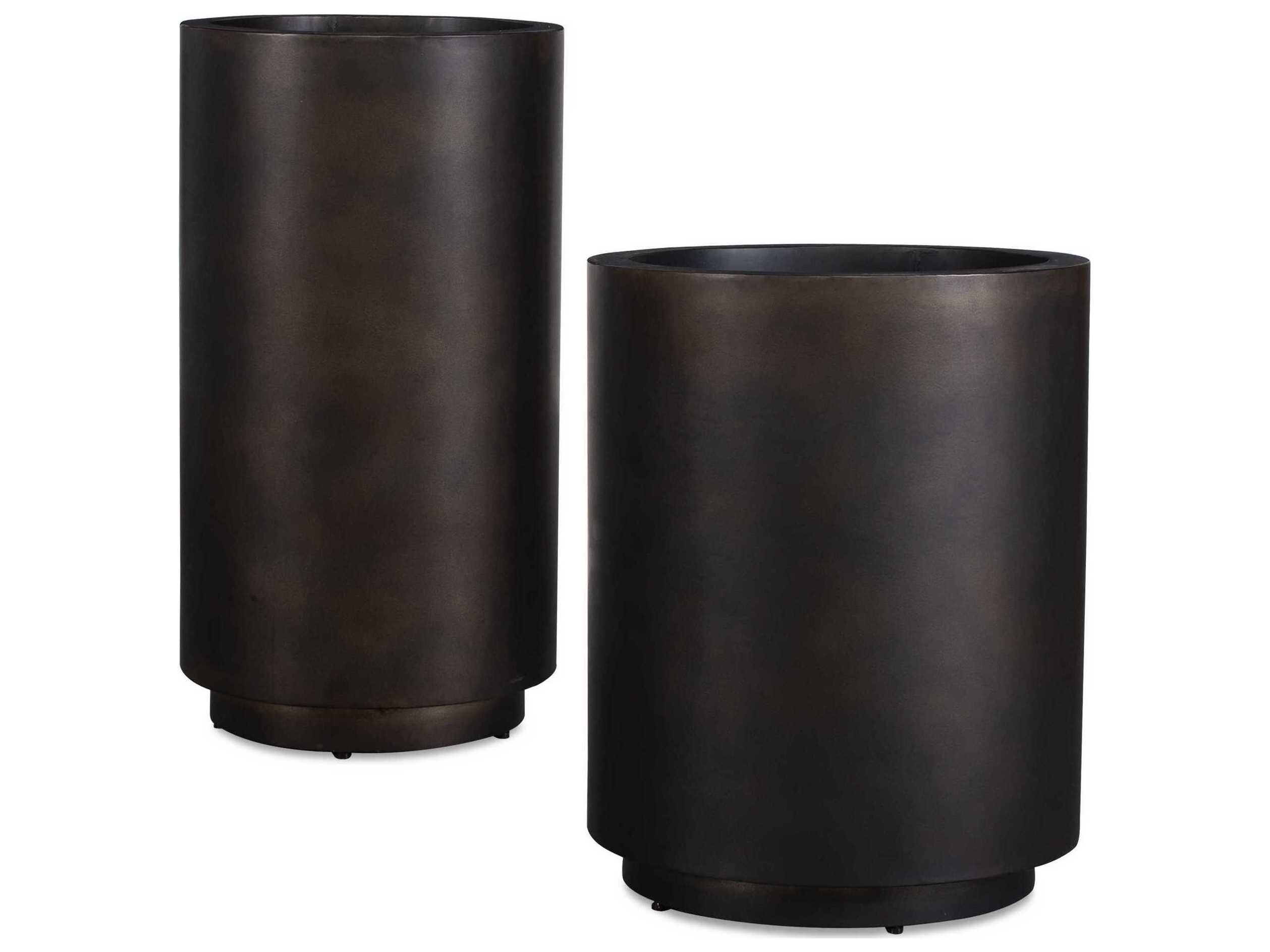 Uttermost Outdoor Volcan Matte Bronze Outdoor Planters Set of 2
