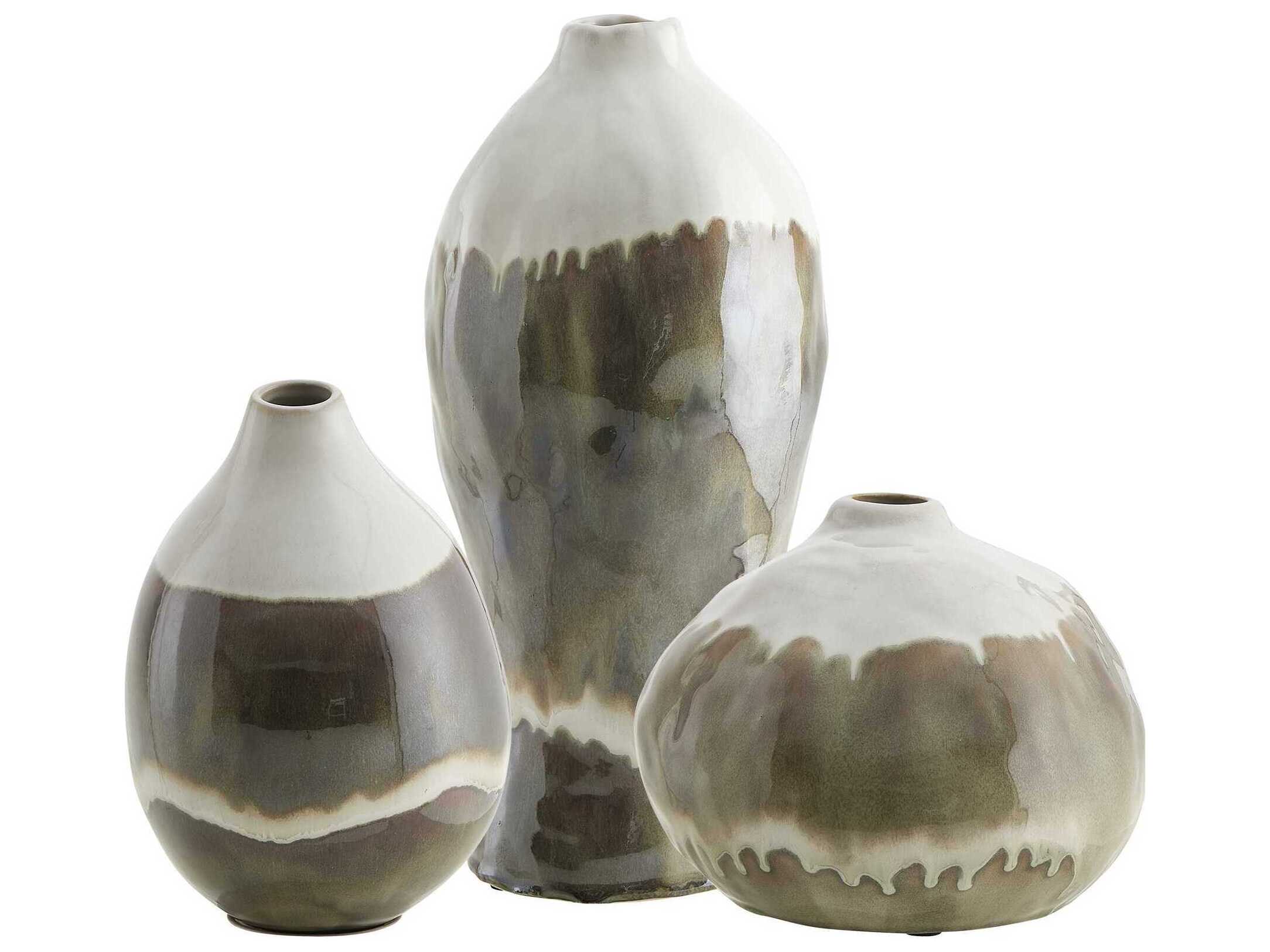 Uttermost Outdoor Earthflow Glazed Outdoor Vases Set of 3