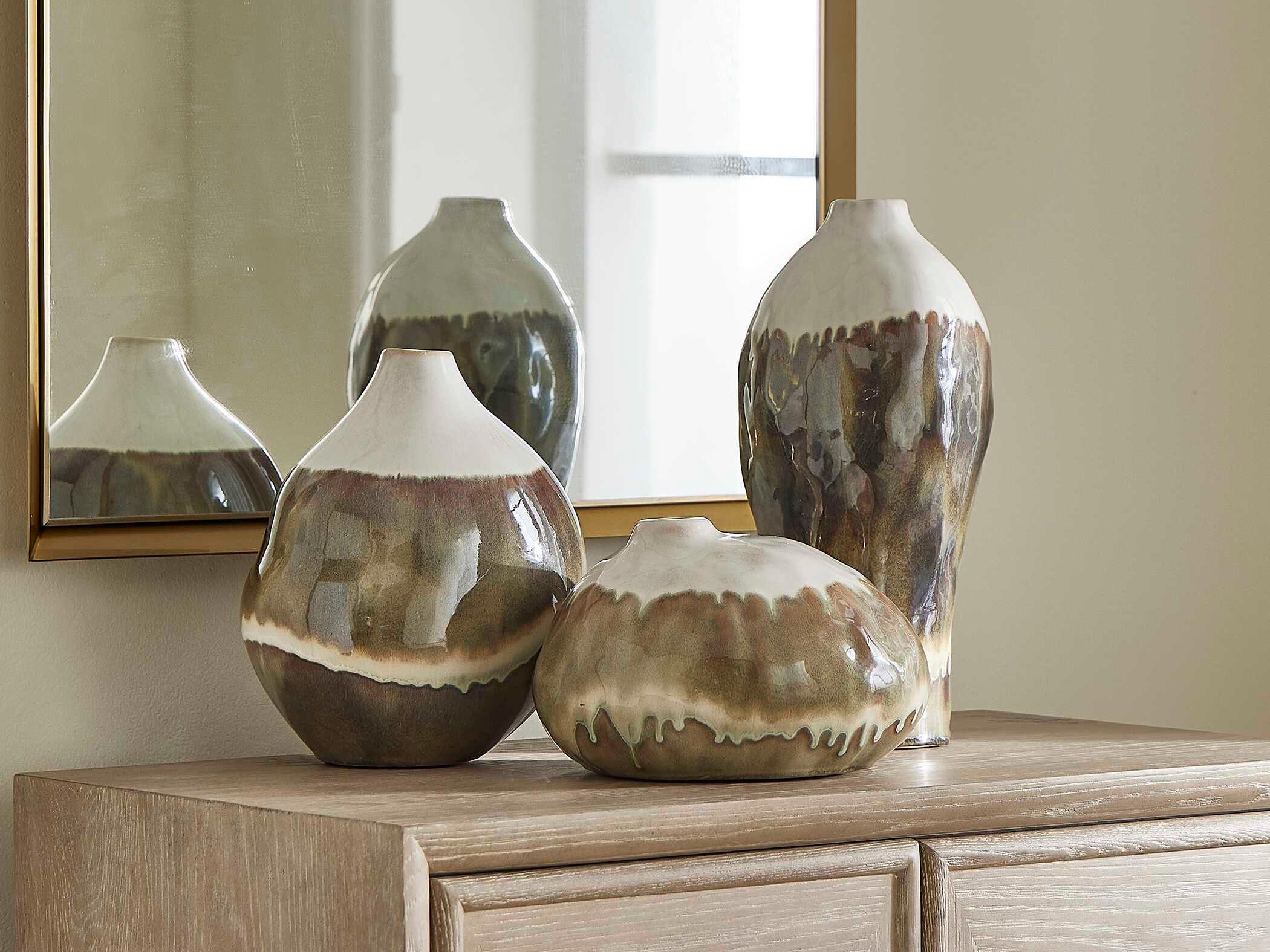 Uttermost Outdoor Earthflow Glazed Outdoor Vases Set of 3