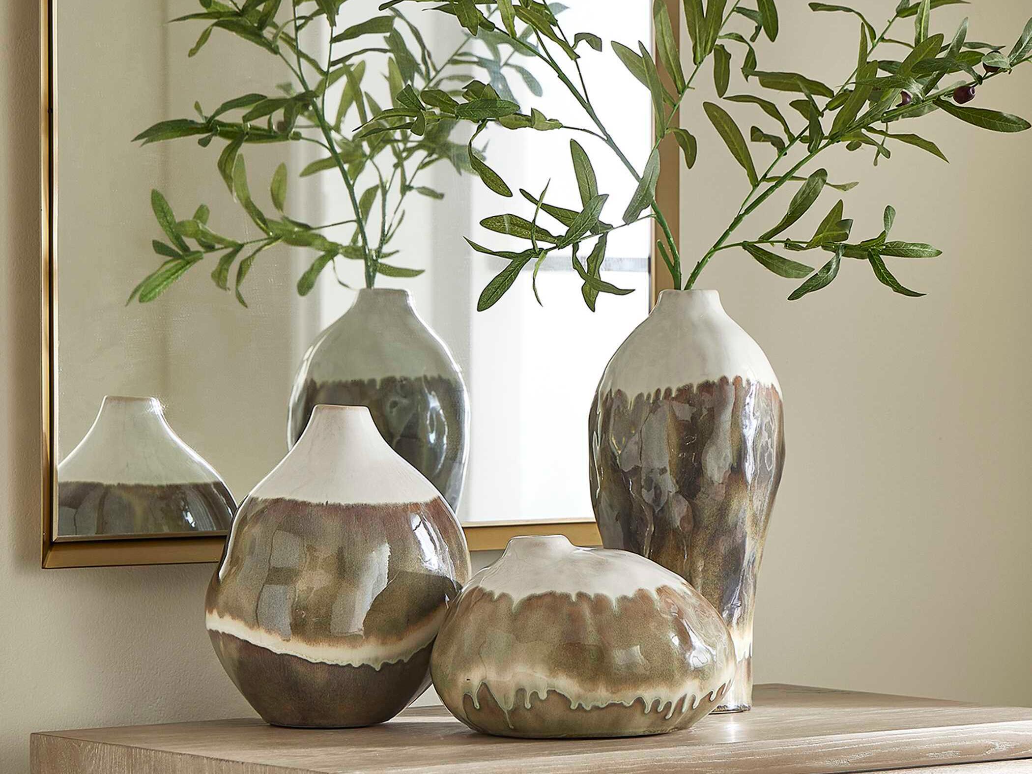 Uttermost Outdoor Earthflow Glazed Outdoor Vases Set of 3