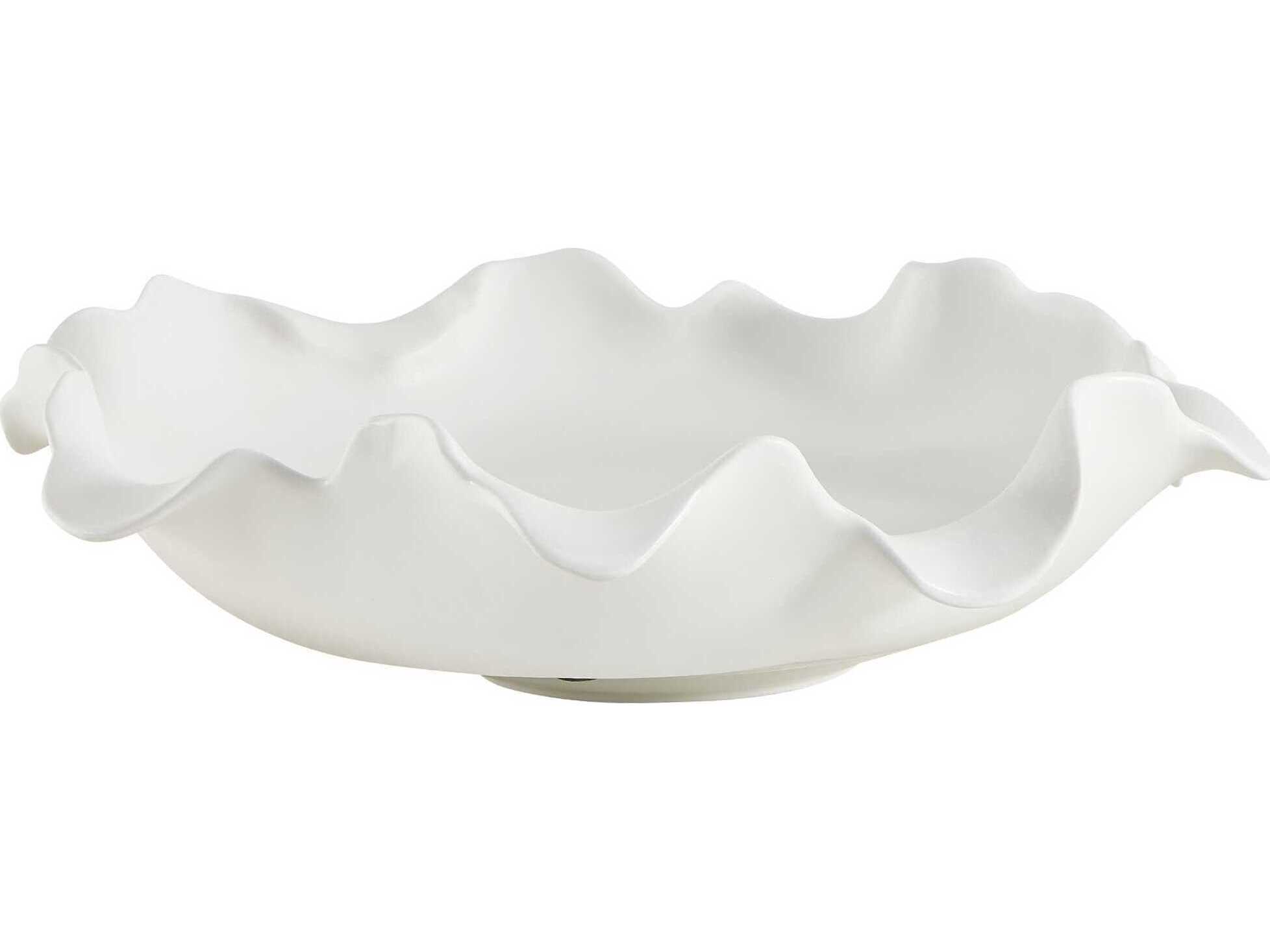 Uttermost Outdoor Wave Crest White Outdoor Bowl