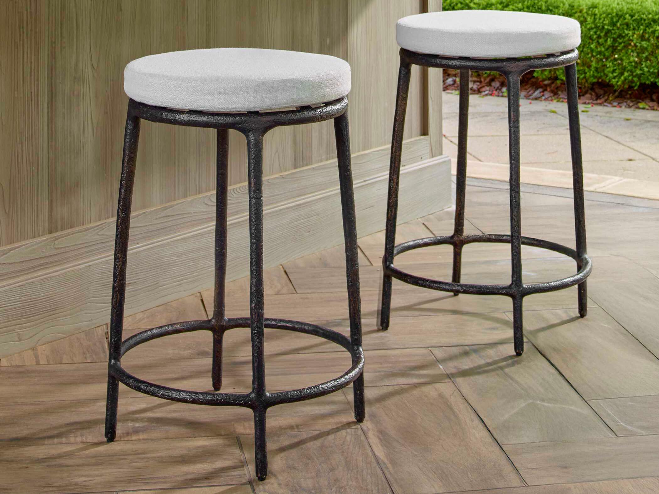 Uttermost Outdoor Thayer Java Aluminum Cushion Counter Stool