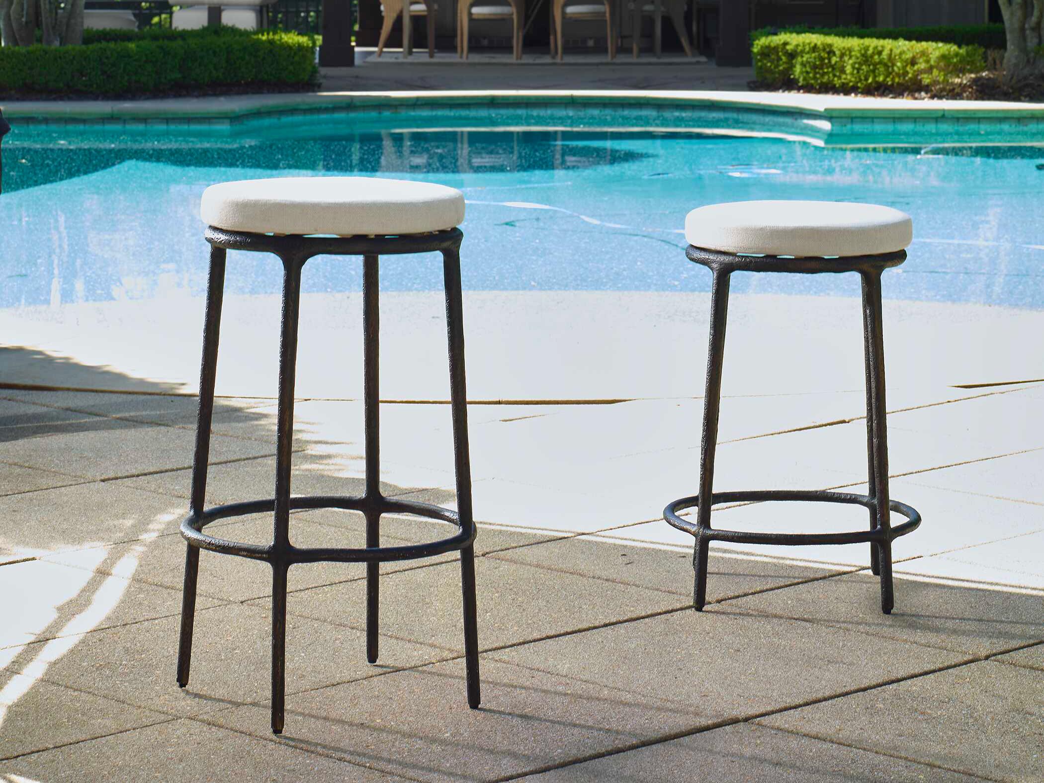 Uttermost Outdoor Thayer Java Aluminum Cushion Bar Stool