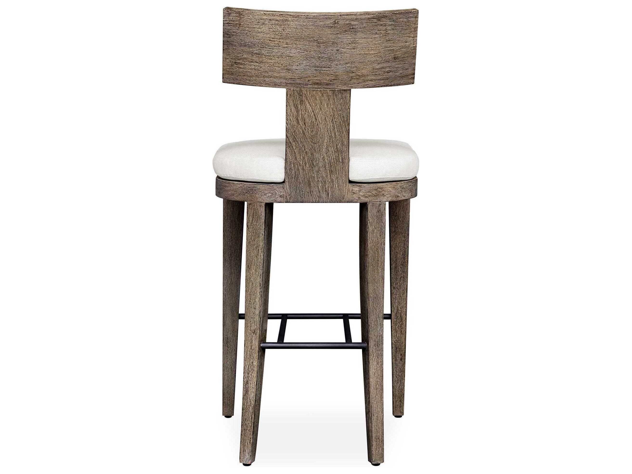 Uttermost Outdoor Cellini Weathered Gray Wood Cushion Bar Stool