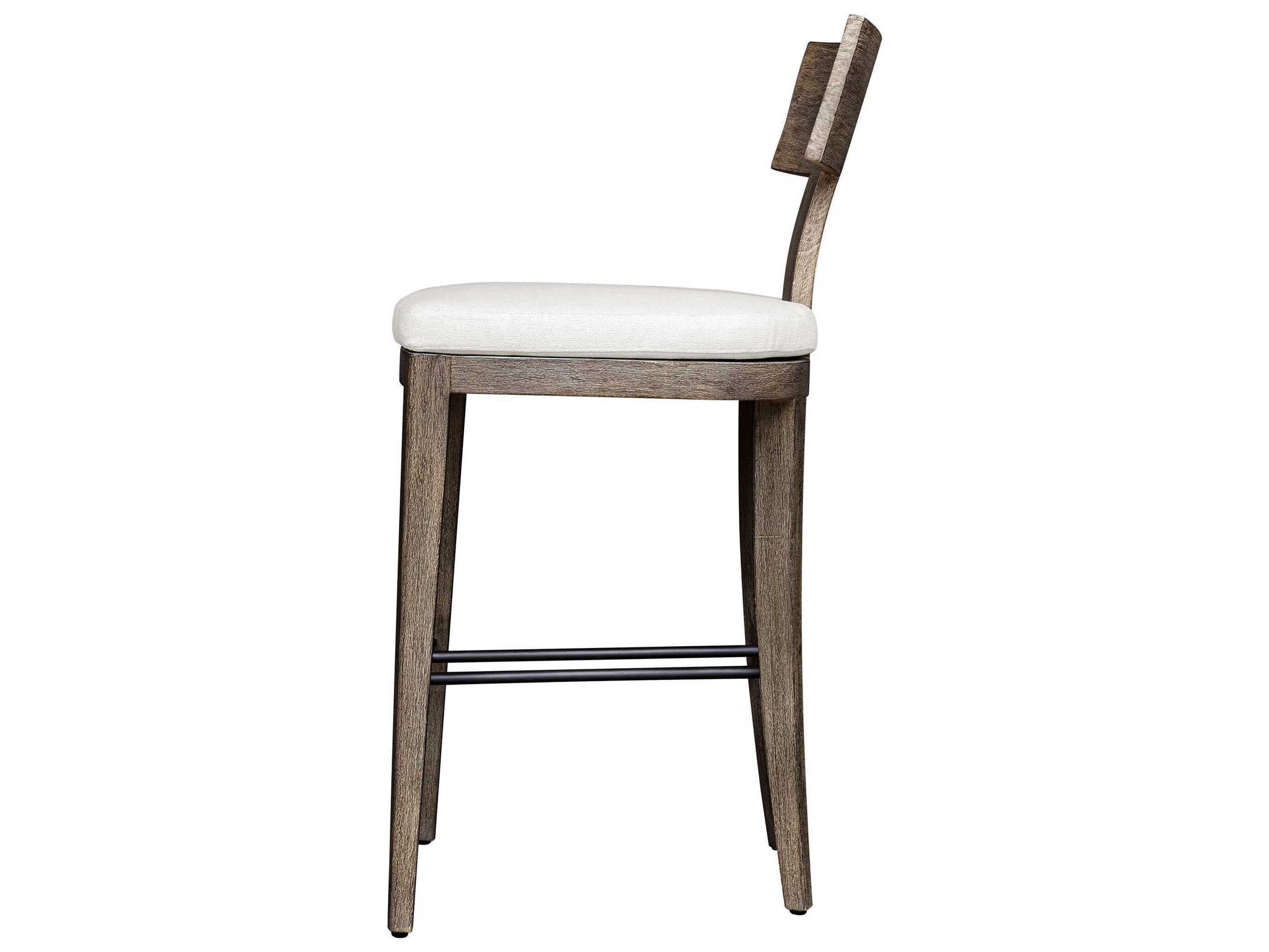 Uttermost Outdoor Cellini Weathered Gray Wood Cushion Bar Stool
