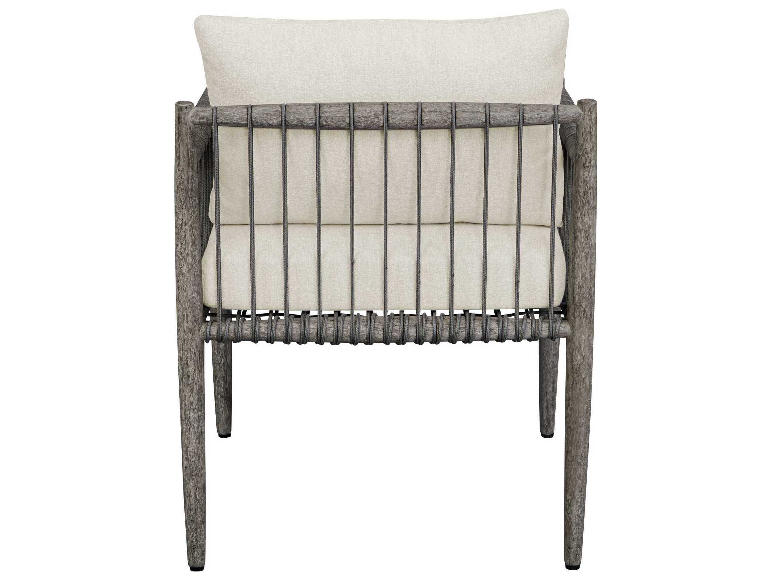 Uttermost Outdoor Borneo Weathered Dark Gray Wood Cushion Dining Chair