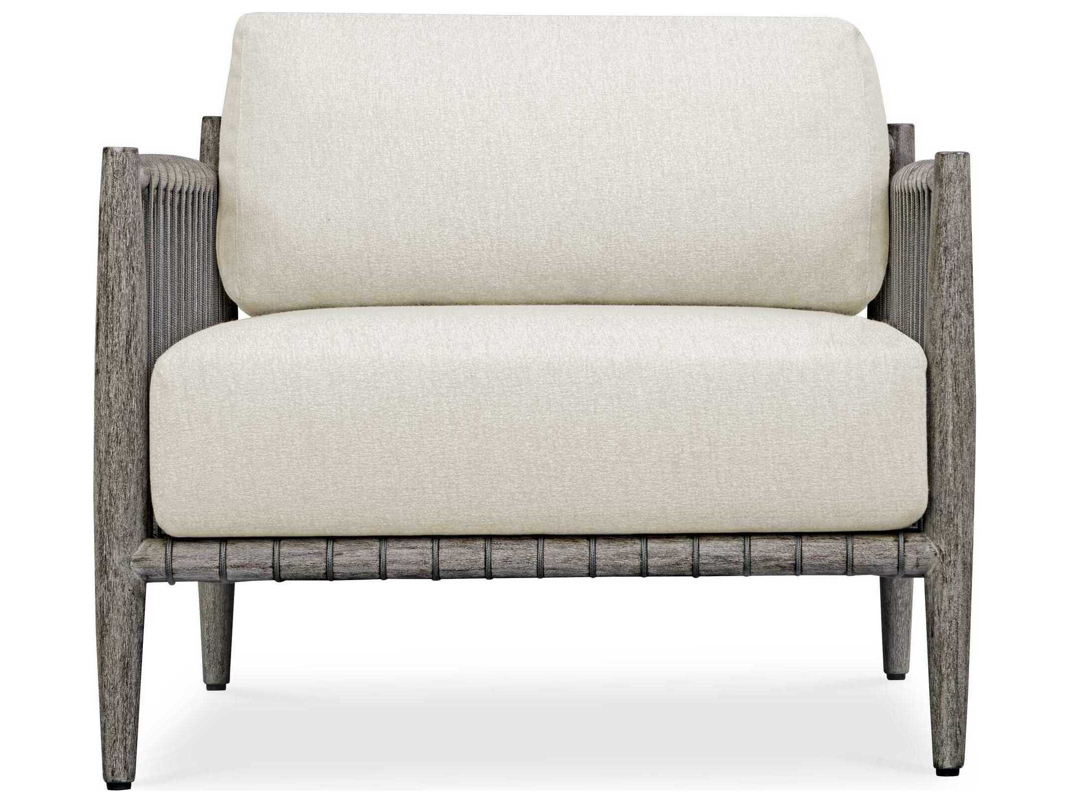 Uttermost Outdoor Borneo Weathered Dark Gray Wood Cushion Lounge Chair