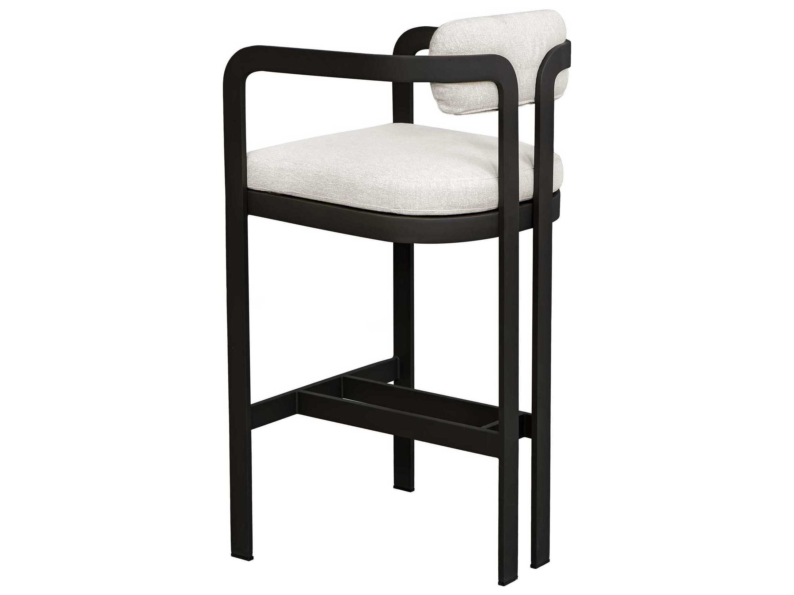 Uttermost Outdoor Kalmar Java Black Aluminum Cushion Bar Stool