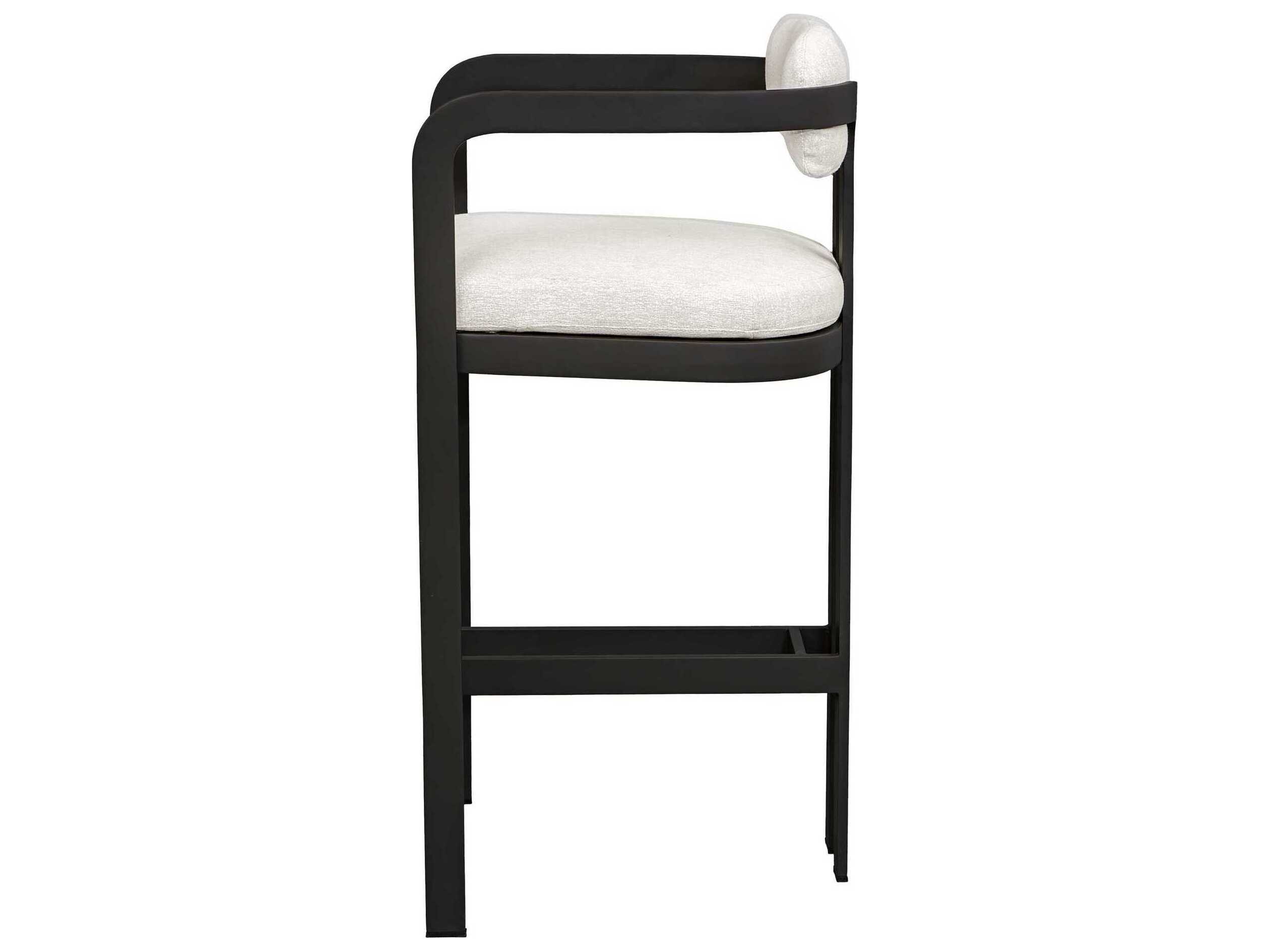 Uttermost Outdoor Kalmar Java Black Aluminum Cushion Bar Stool