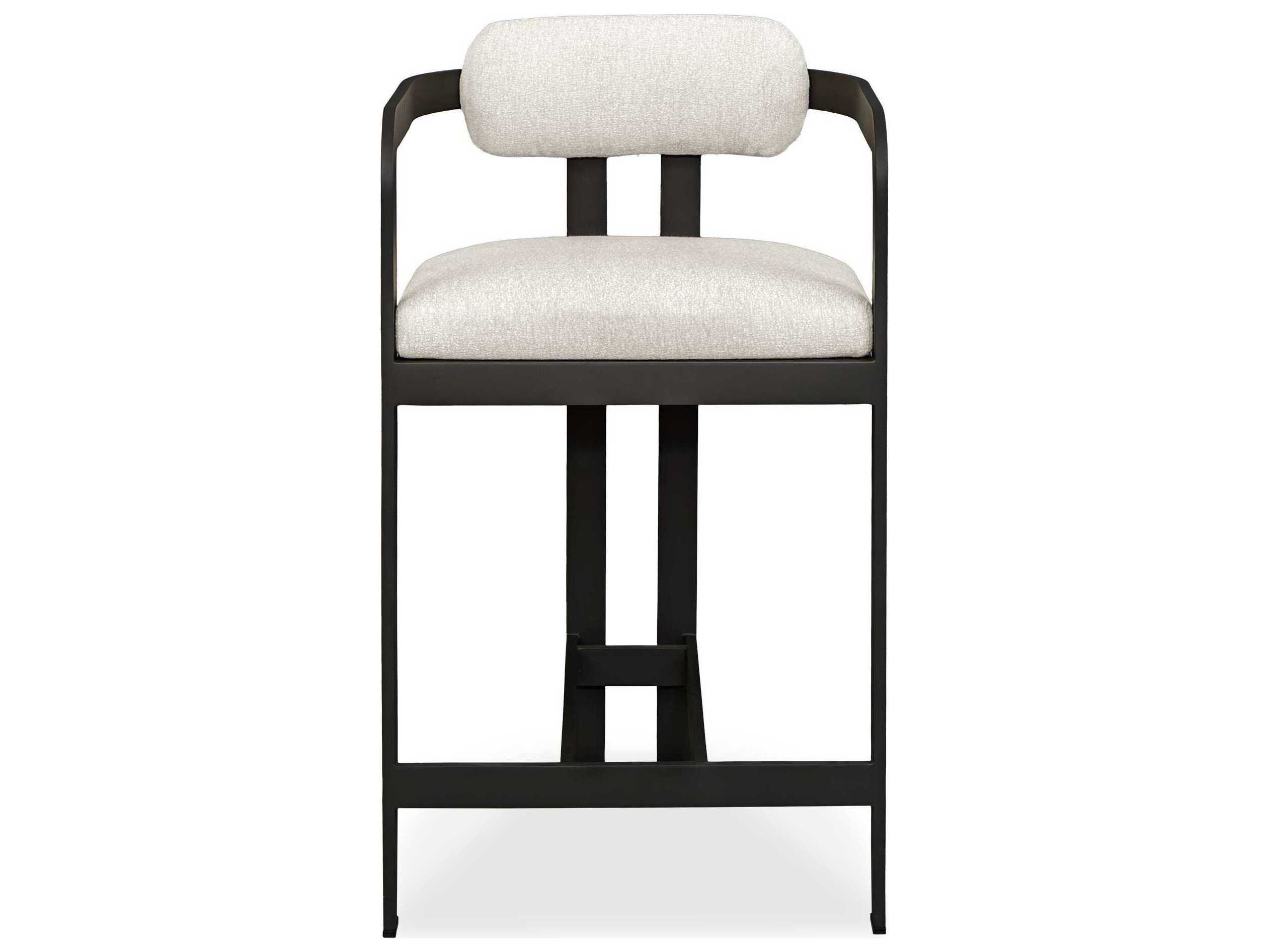 Uttermost Outdoor Kalmar Java Black Steel Cushion Counter Stool