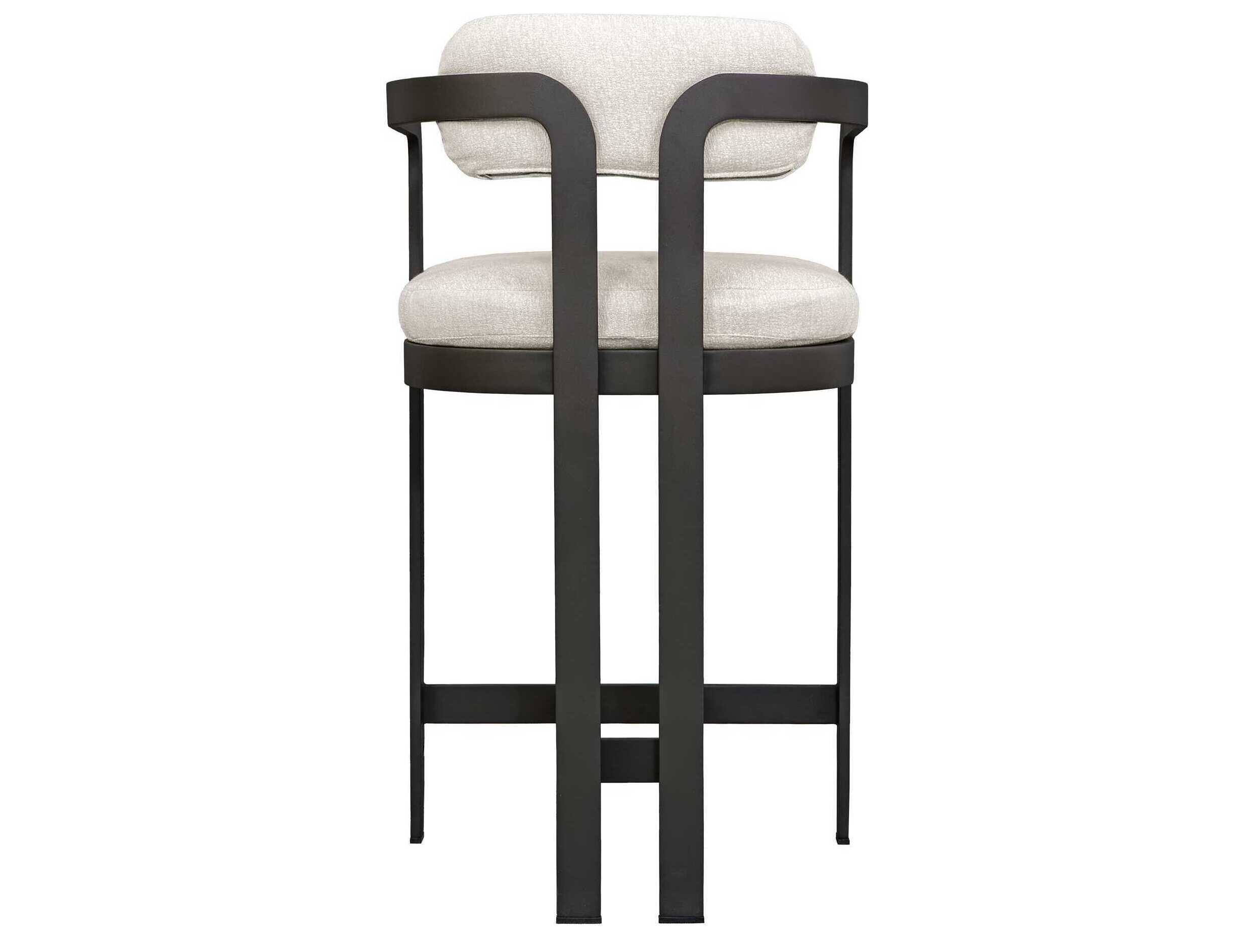 Uttermost Outdoor Kalmar Java Black Steel Cushion Counter Stool