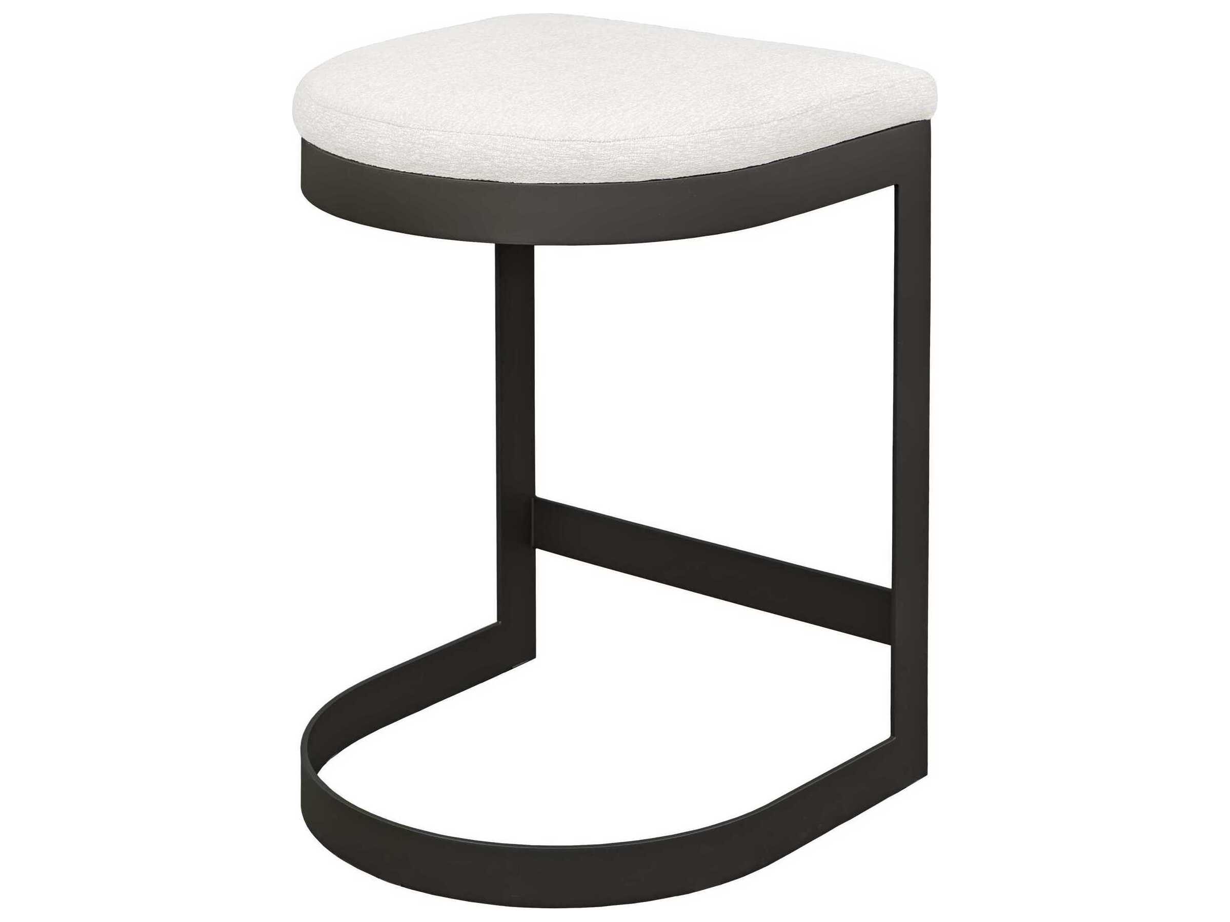 Uttermost Outdoor Maude Java Black Taupe Gray Steel Cushion Counter Stool