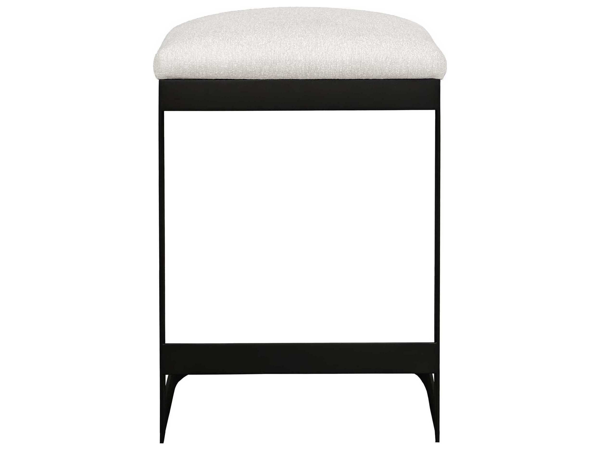 Uttermost Outdoor Maude Java Black Taupe Gray Steel Cushion Counter Stool