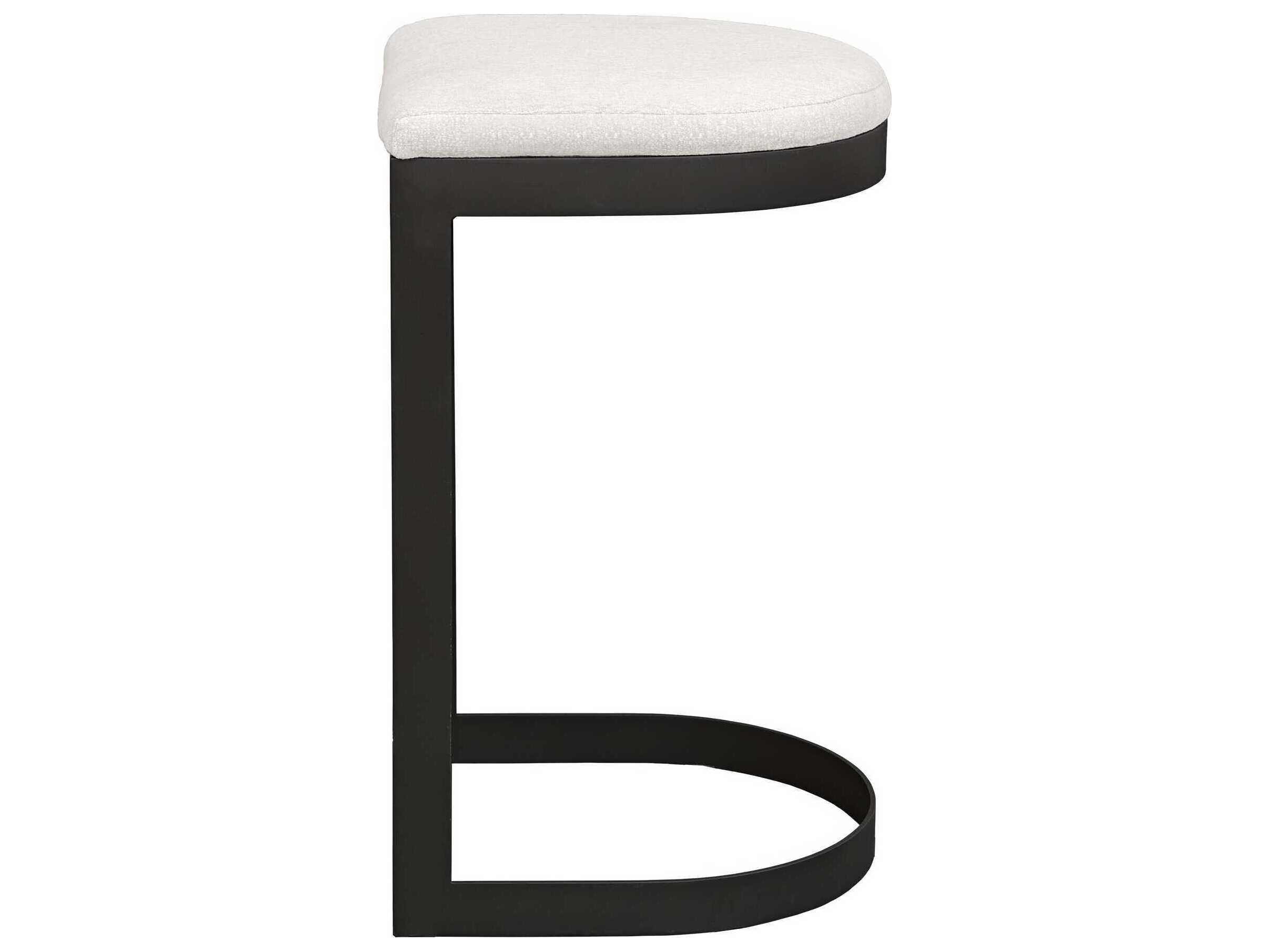 Uttermost Outdoor Maude Java Black Taupe Gray Steel Cushion Bar Stool