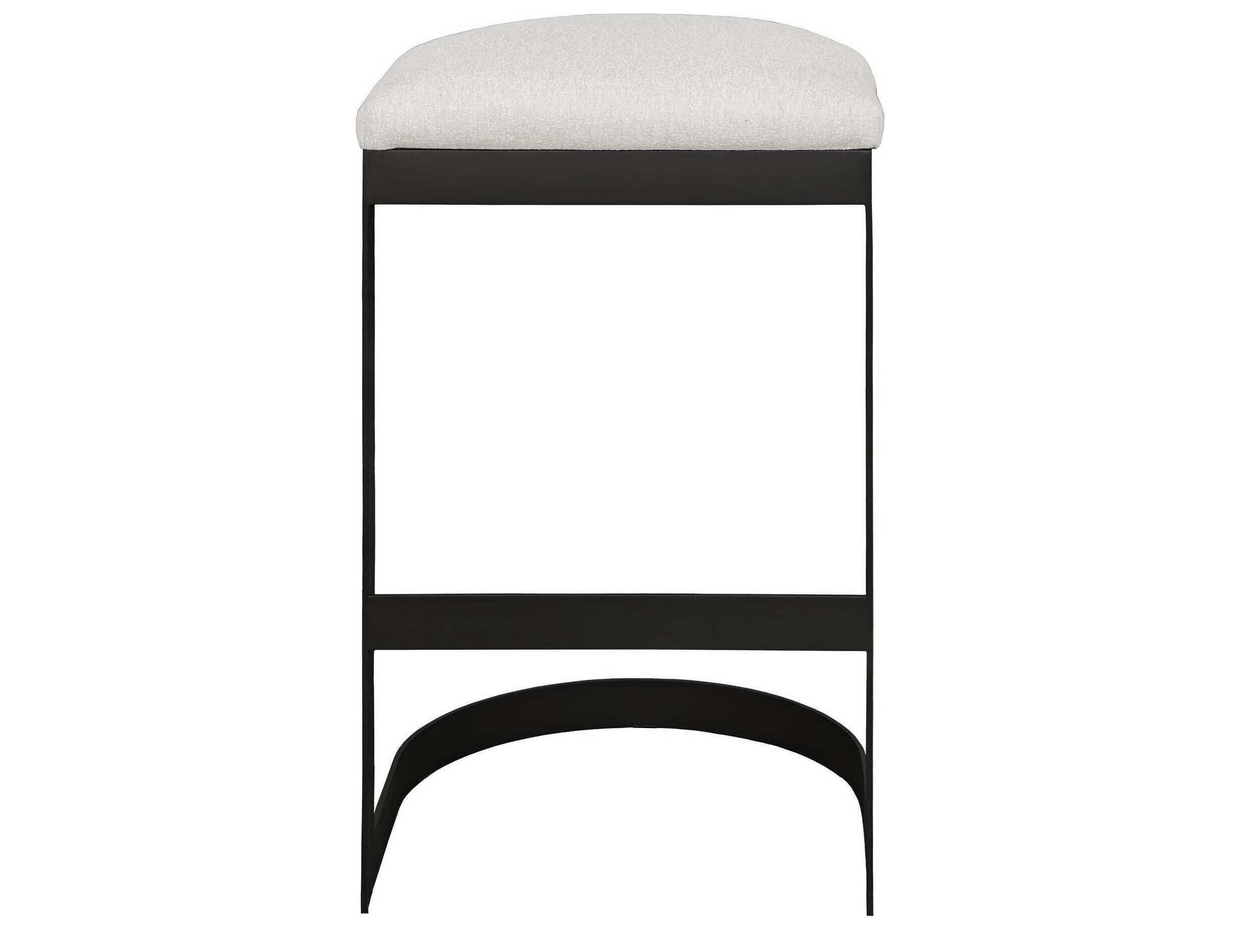 Uttermost Outdoor Maude Java Black Taupe Gray Steel Cushion Bar Stool