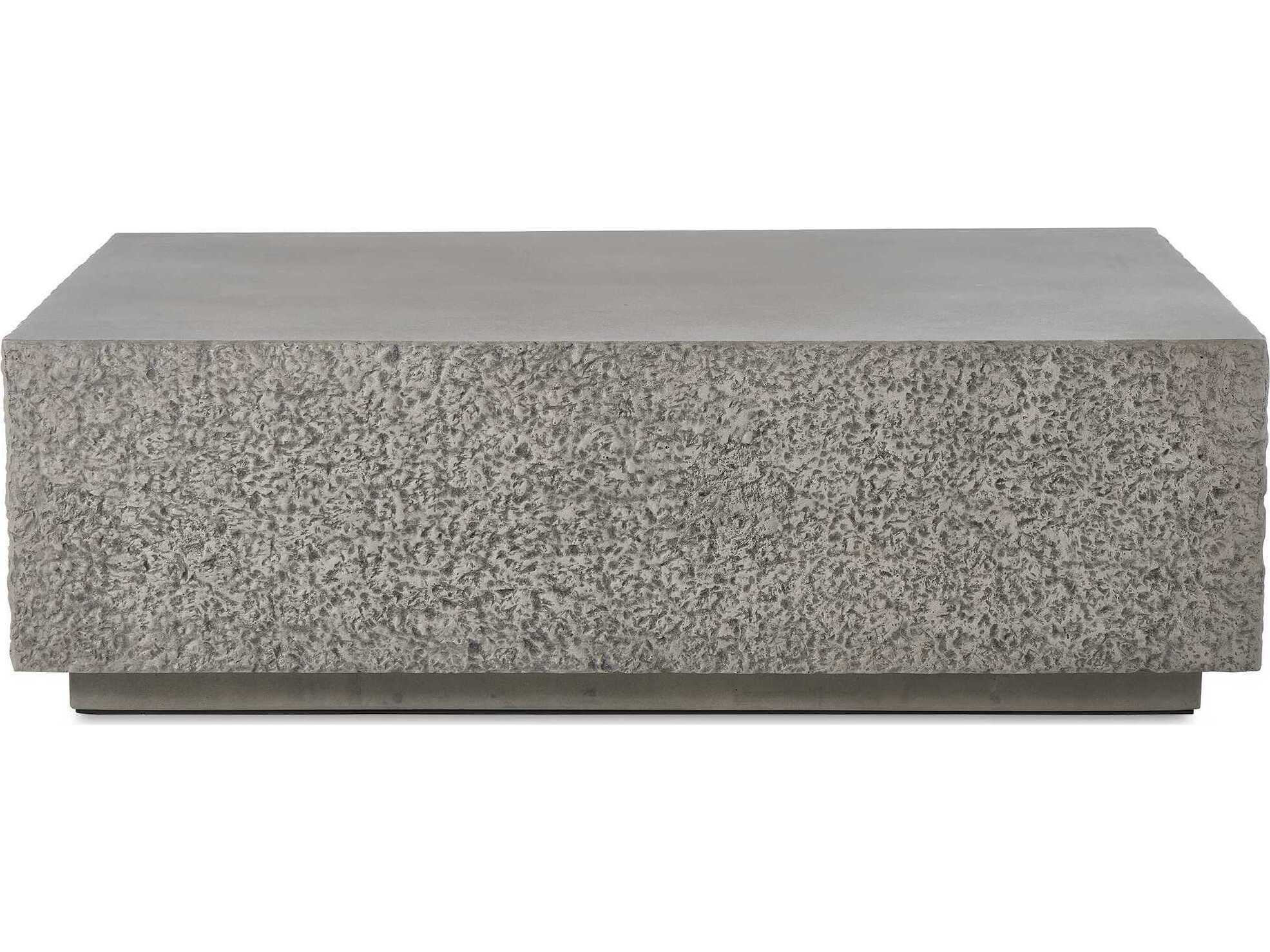 Uttermost Outdoor Hesston Brown Gray Concrete Rectangular Coffee Table