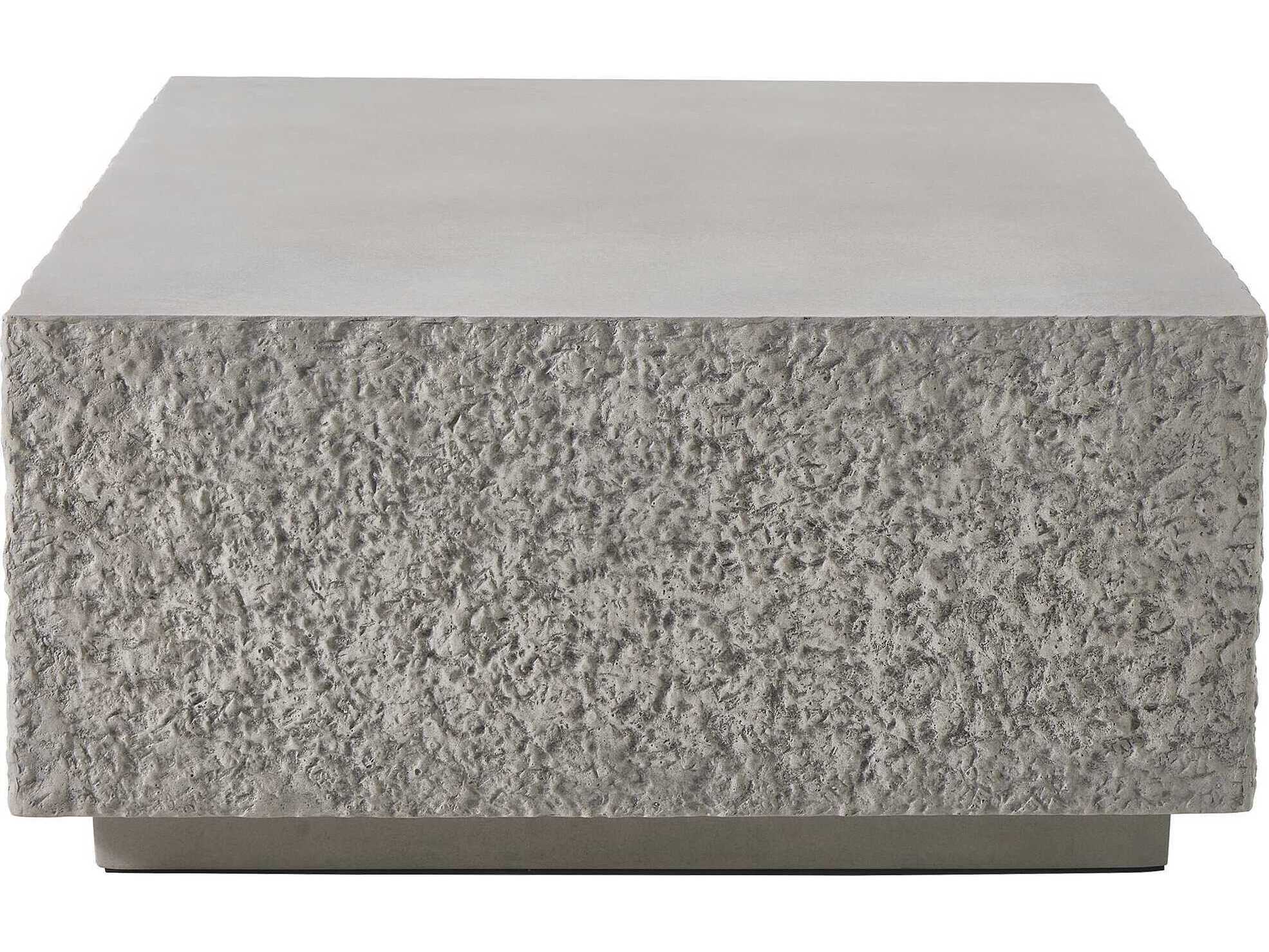 Uttermost Outdoor Hesston Brown Gray Concrete Rectangular Coffee Table