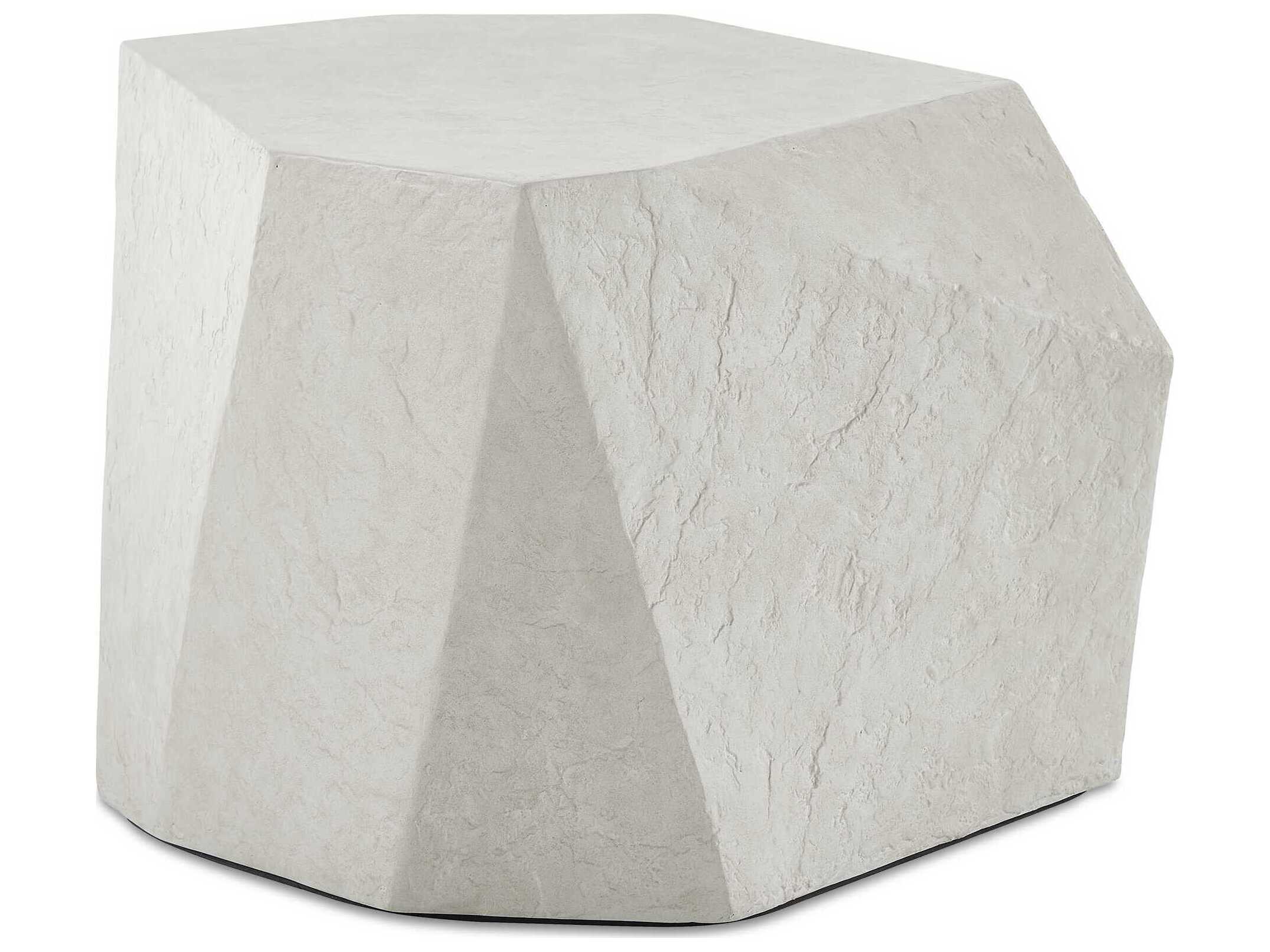 Uttermost Outdoor Parra White Concrete End Table