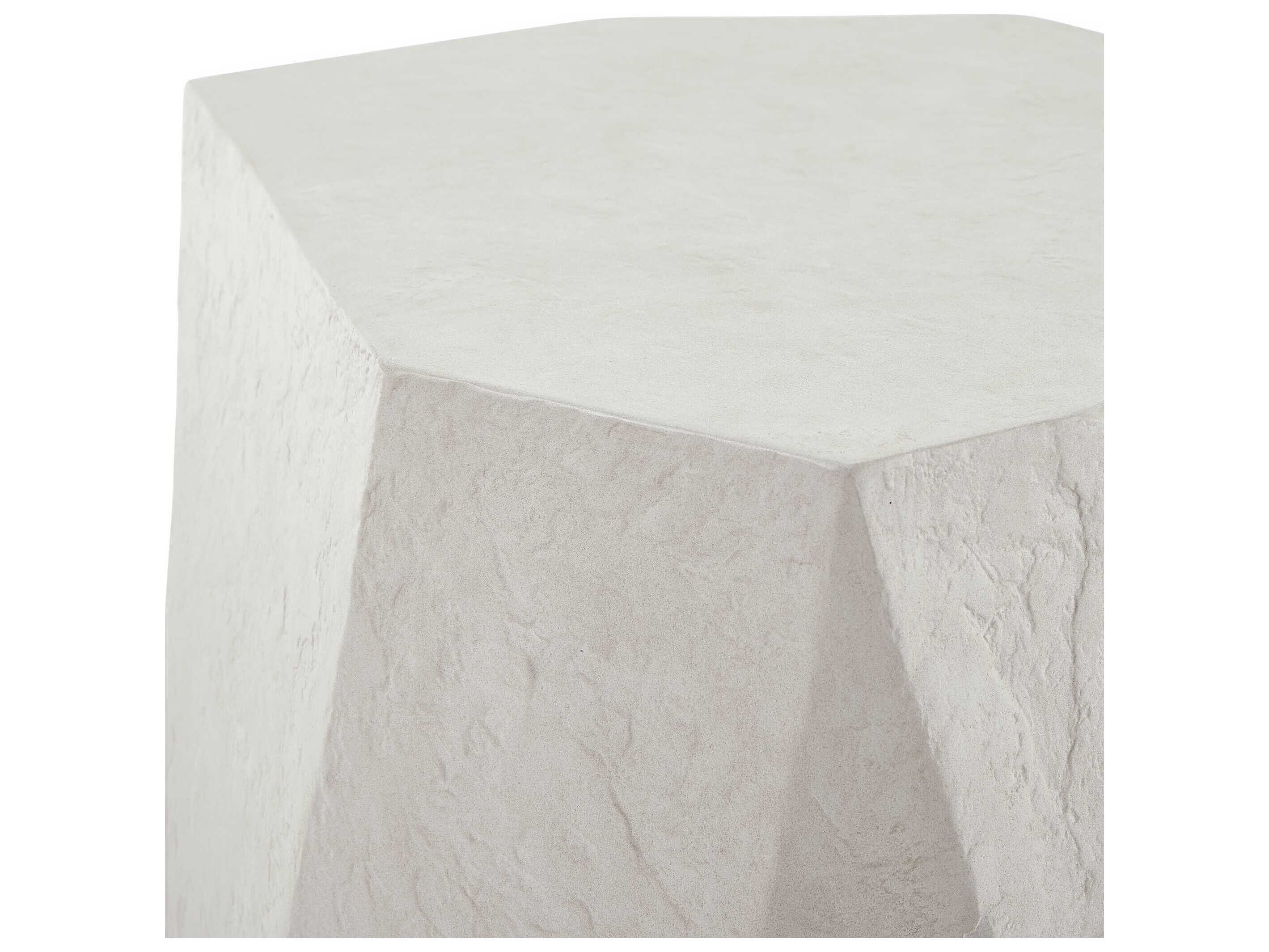 Uttermost Outdoor Parra White Concrete End Table