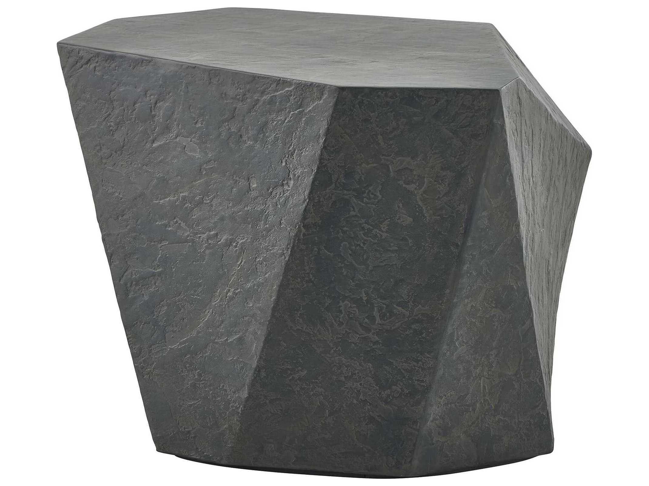 Uttermost Outdoor Parra Black Brown Concrete End Table