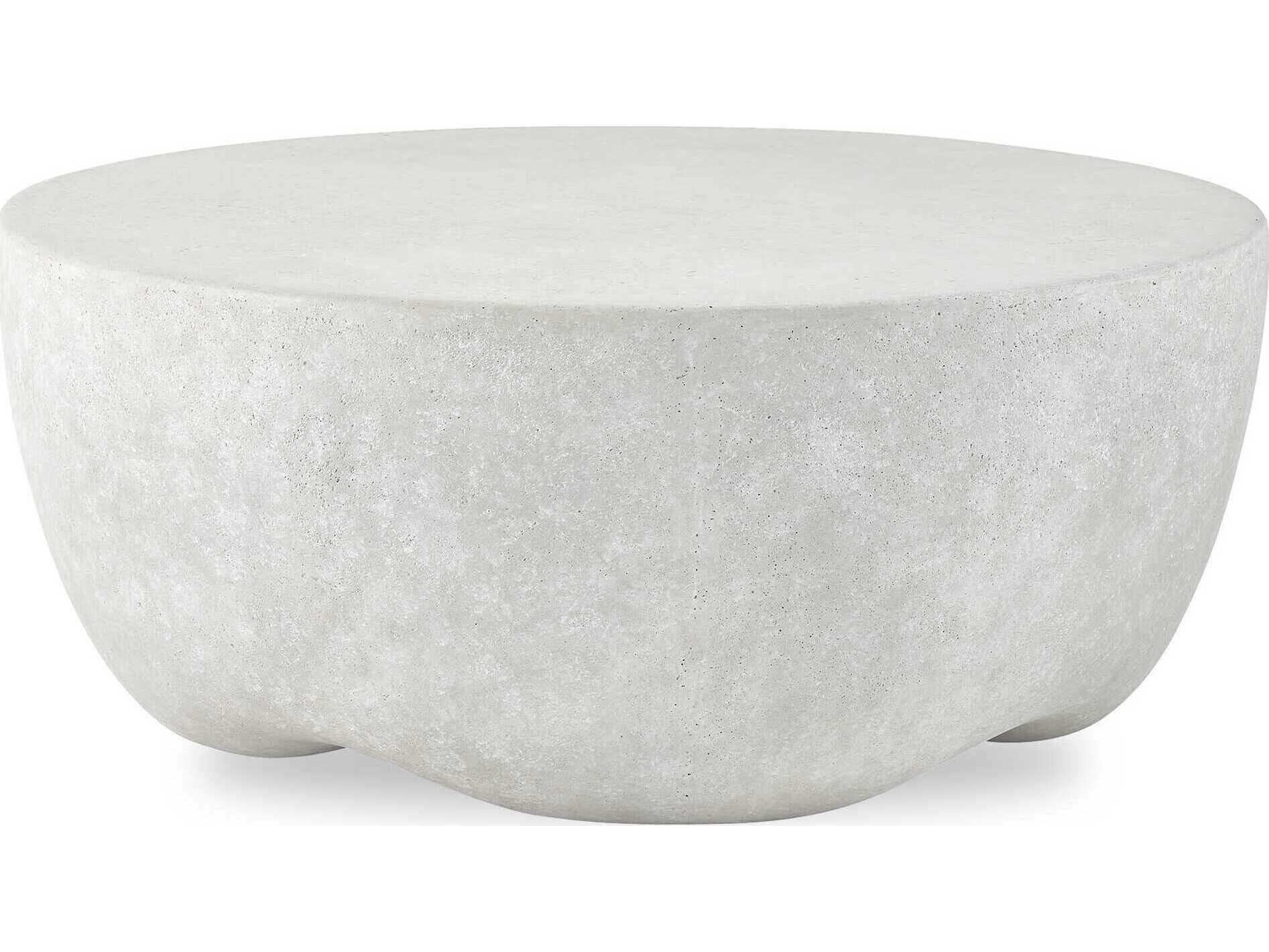 Uttermost Outdoor Wright Light Stone Concrete Round Coffee Table