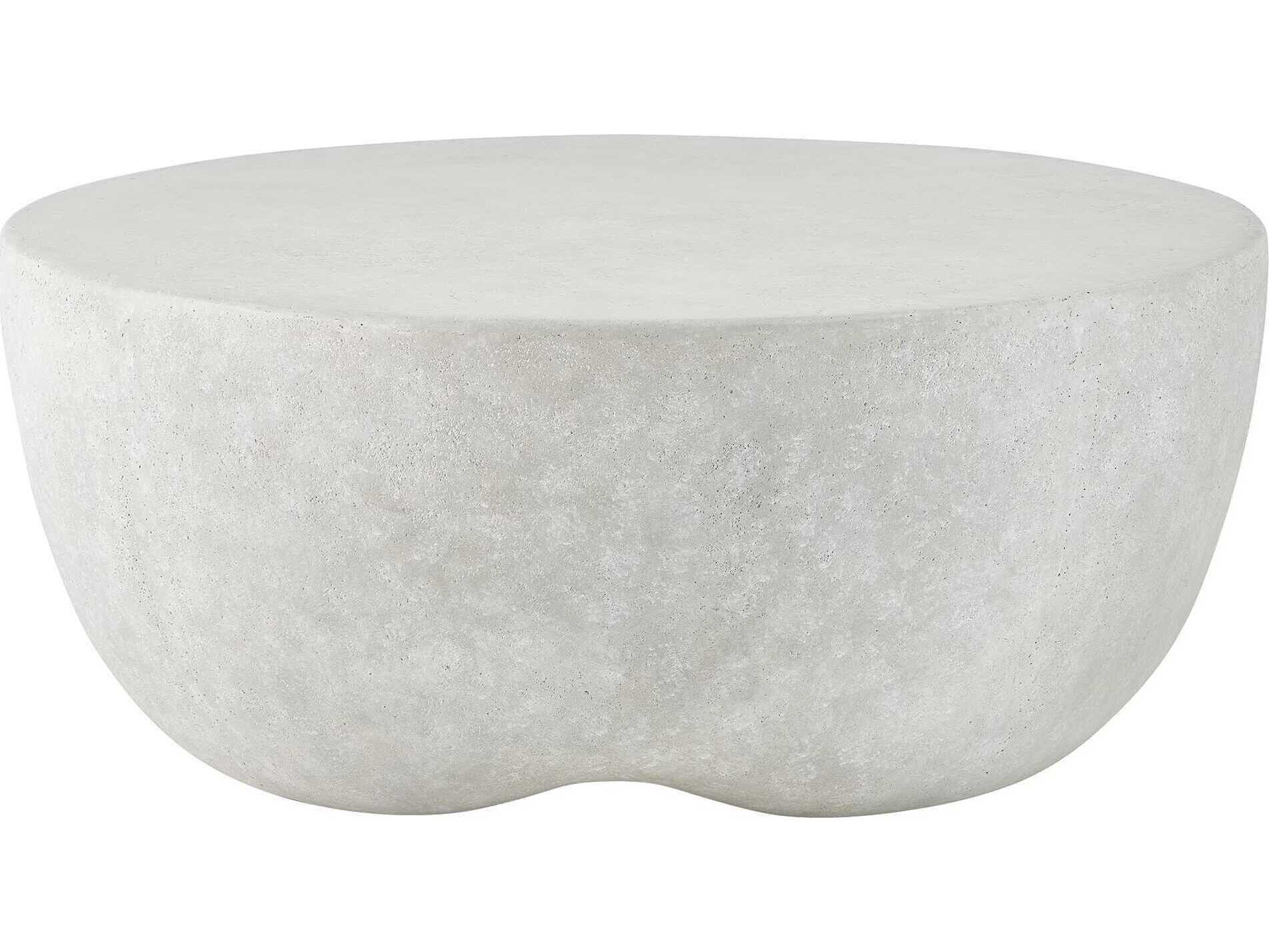 Uttermost Outdoor Wright Light Stone Concrete Round Coffee Table