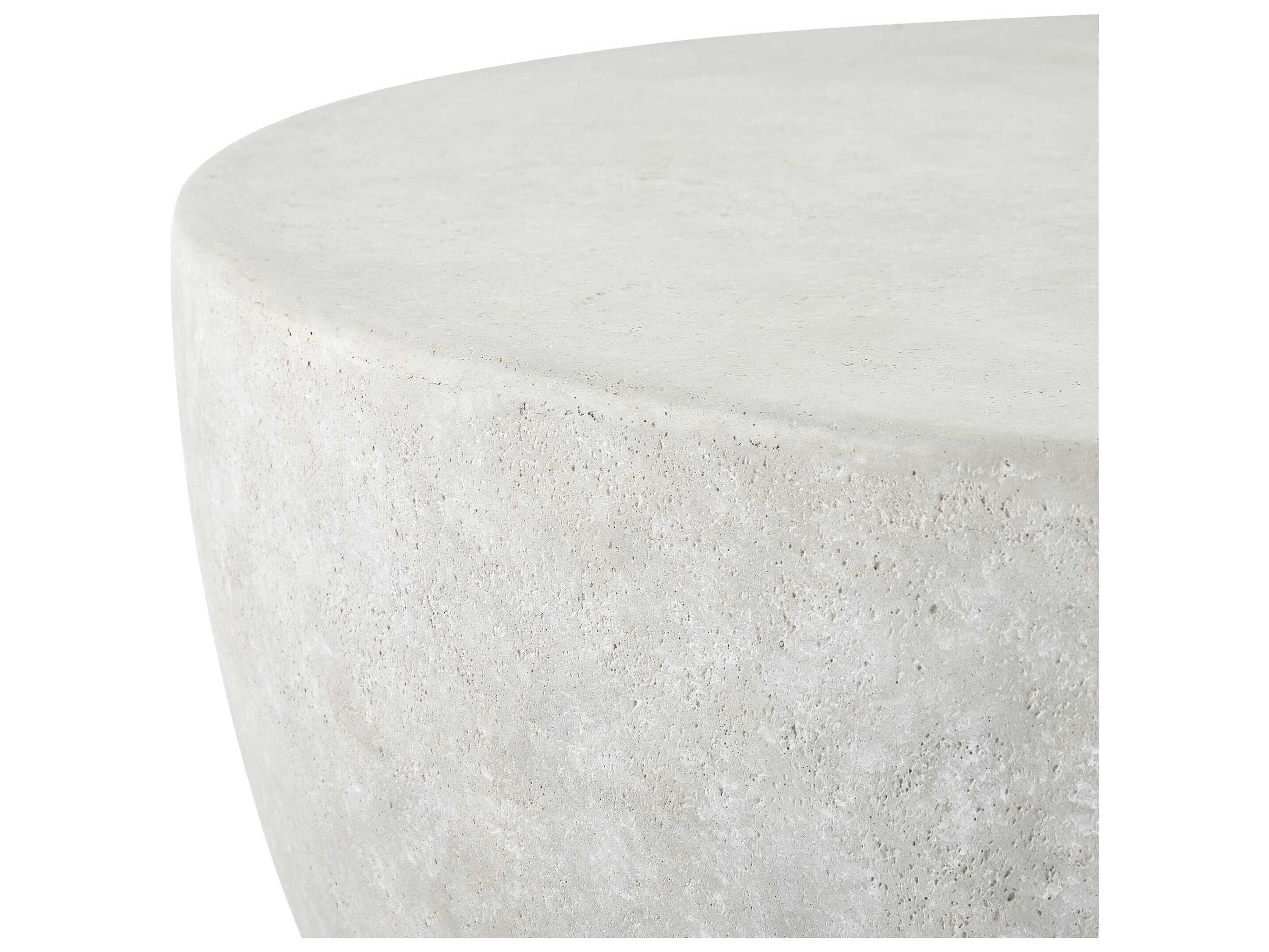 Uttermost Outdoor Wright Light Stone Concrete Round Coffee Table