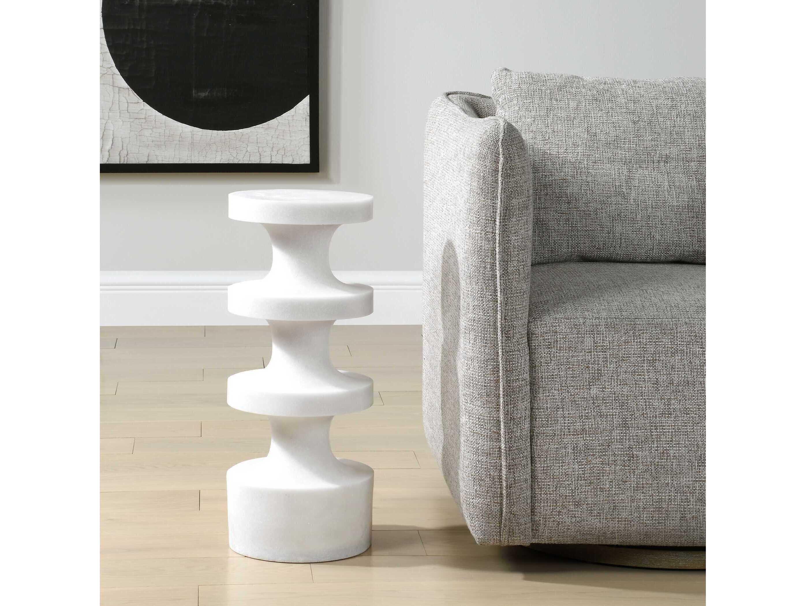 Uttermost Outdoor Balian White Resin Round End Table