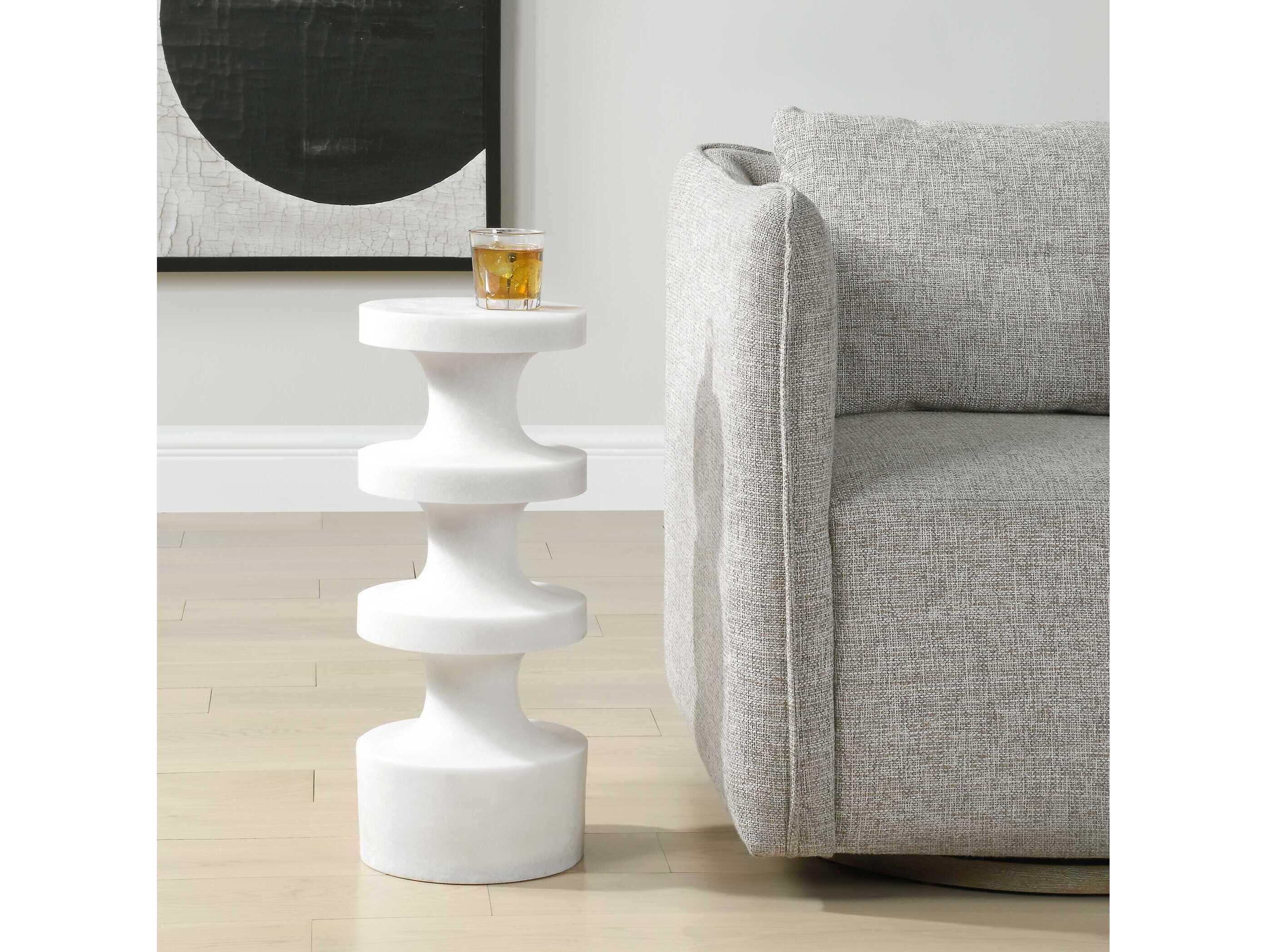 Uttermost Outdoor Balian White Resin Round End Table