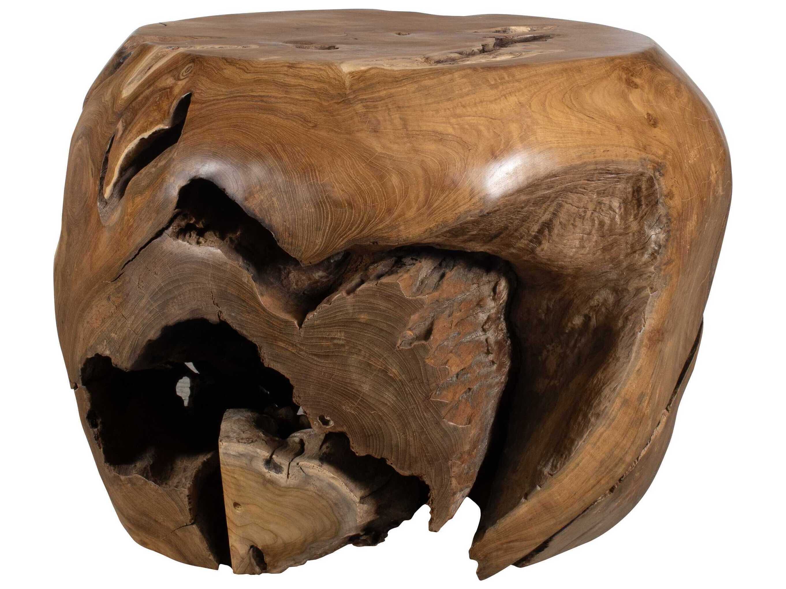 Uttermost Outdoor Sola Natural Wood Round End Table