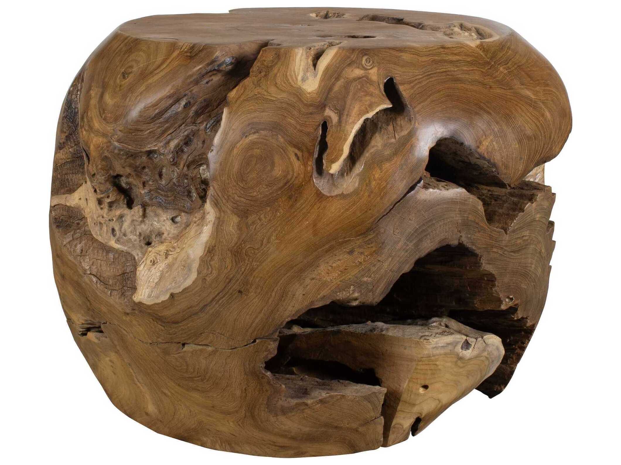 Uttermost Outdoor Sola Natural Wood Round End Table