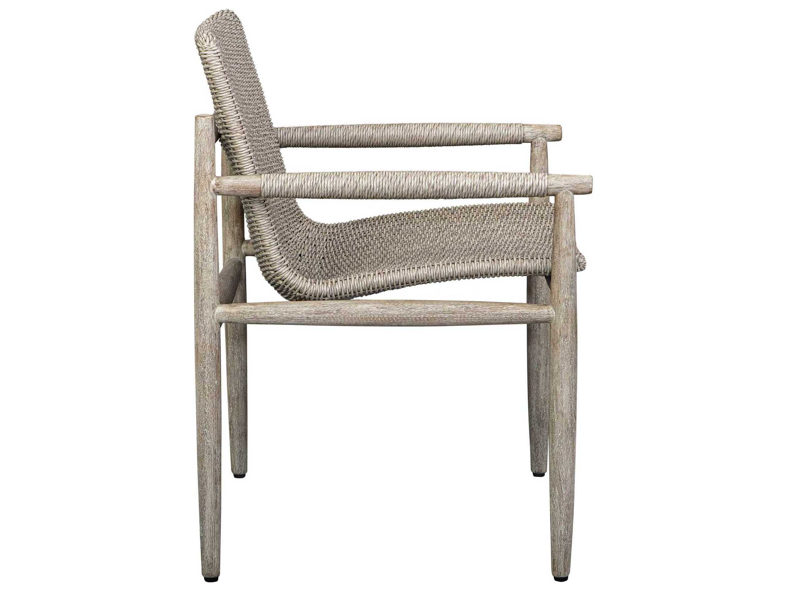Uttermost Outdoor Sumba Gray Wood Wicker Dining Chair