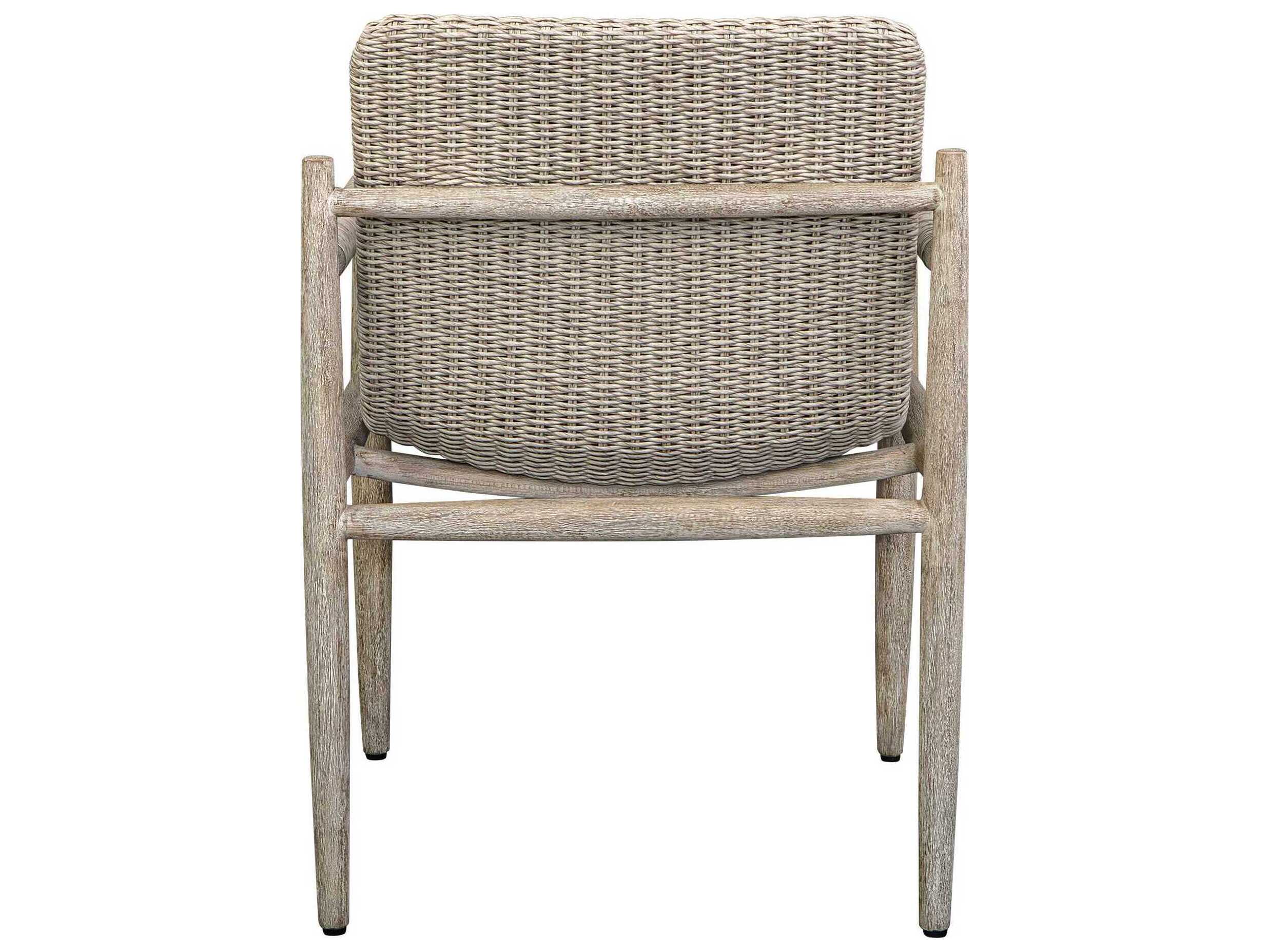 Uttermost Outdoor Sumba Gray Wood Wicker Dining Chair